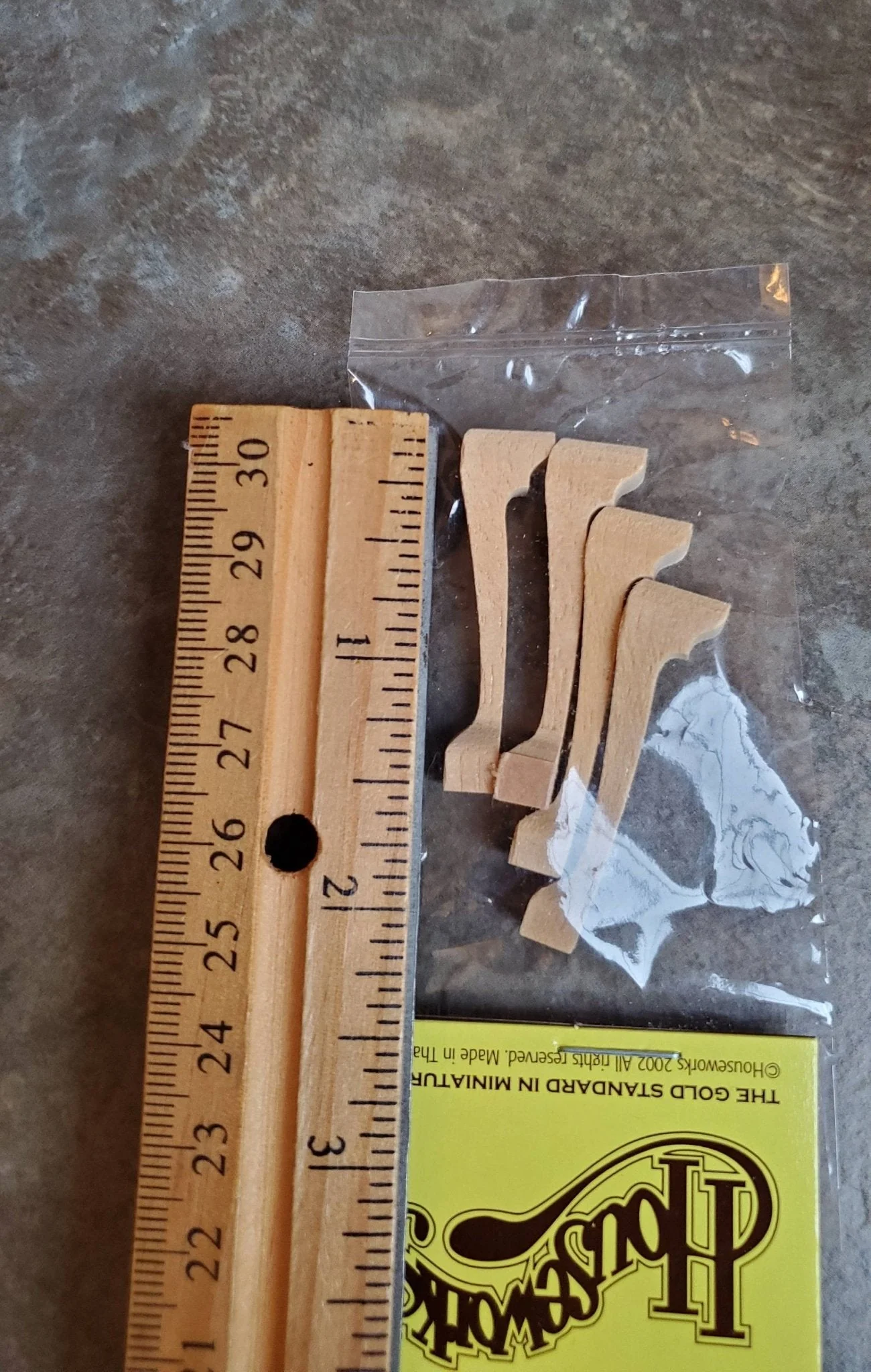 Dollhouse Miniature Cabriole Legs Medium for Furniture Set of 4 Pieces 1 9/16" tall - Image 2