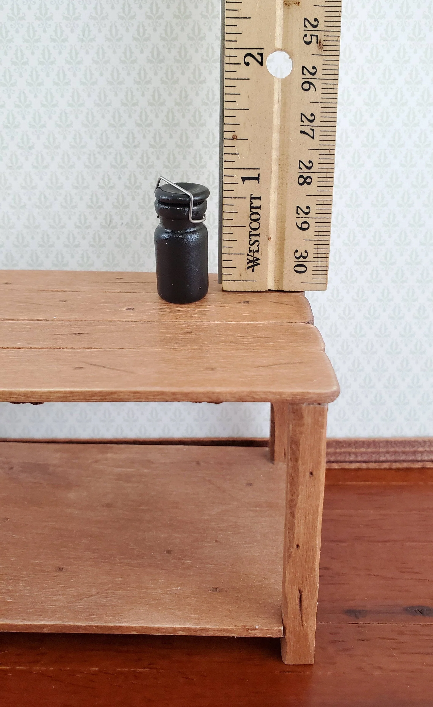 Dollhouse Miniature Canning Jar Large Black Glass with Lid 1:12 Scale - Image 3