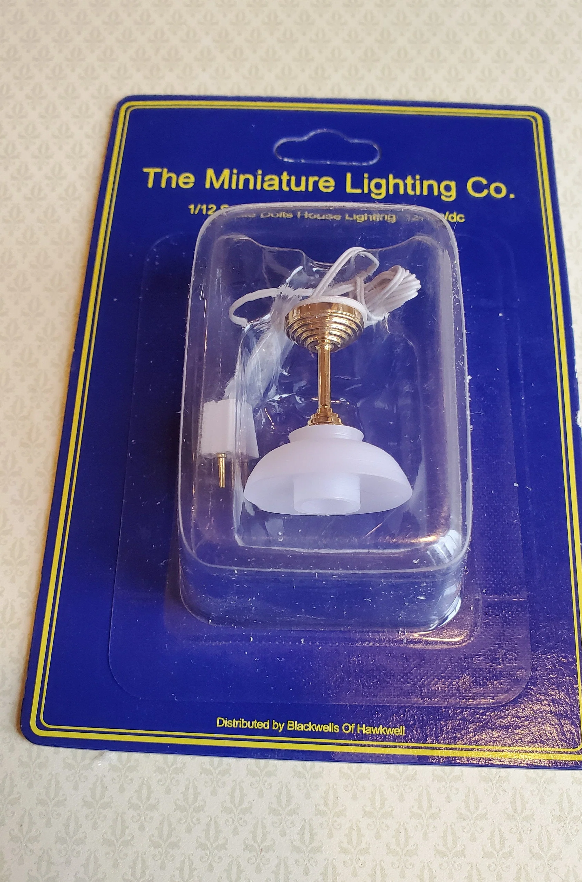 Dollhouse Ceiling Light Modern Art Deco Hanging 12 Volt with Plug 1:12 Scale - Image 2