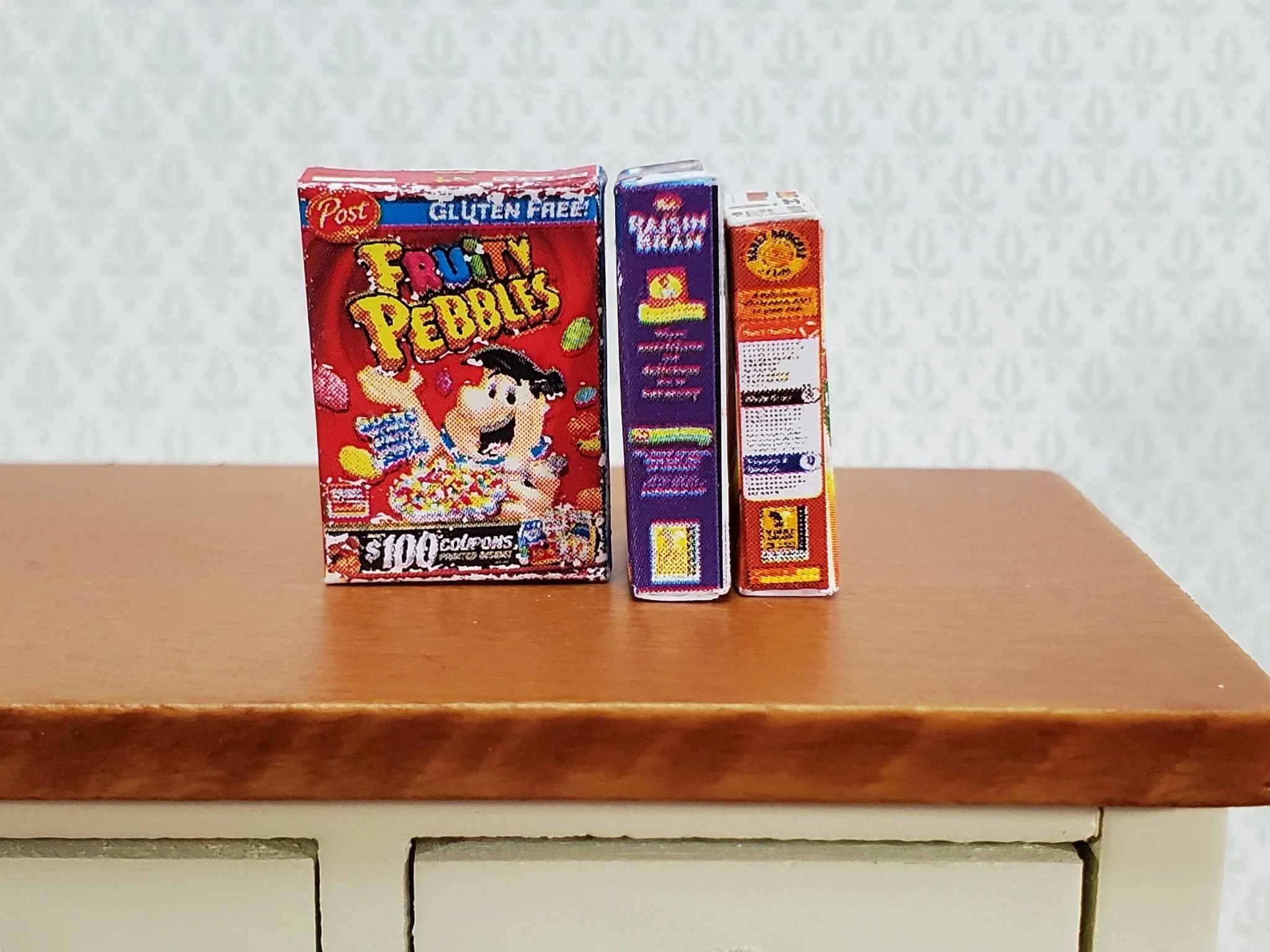 Dollhouse Miniature Cereal Boxes x3 Fruity Pebbles Honey Bunches of Oats 1:12 Scale Kitchen Food - Image 4