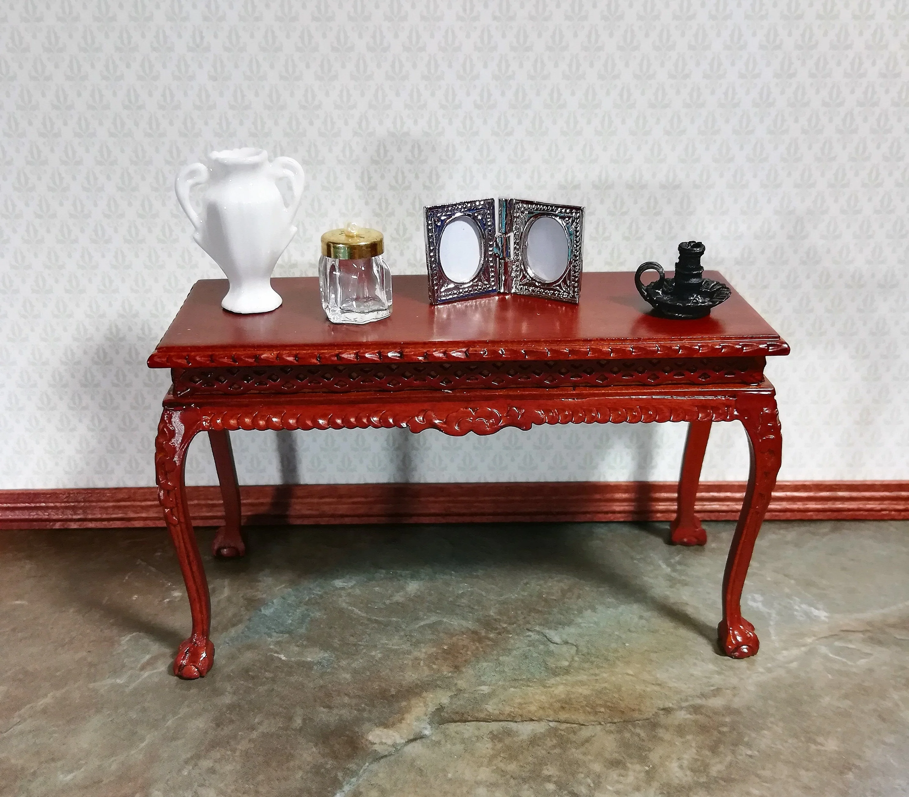 Dollhouse Miniature Chamber Candle Holder 1:12 Scale Black Metal - Image 3
