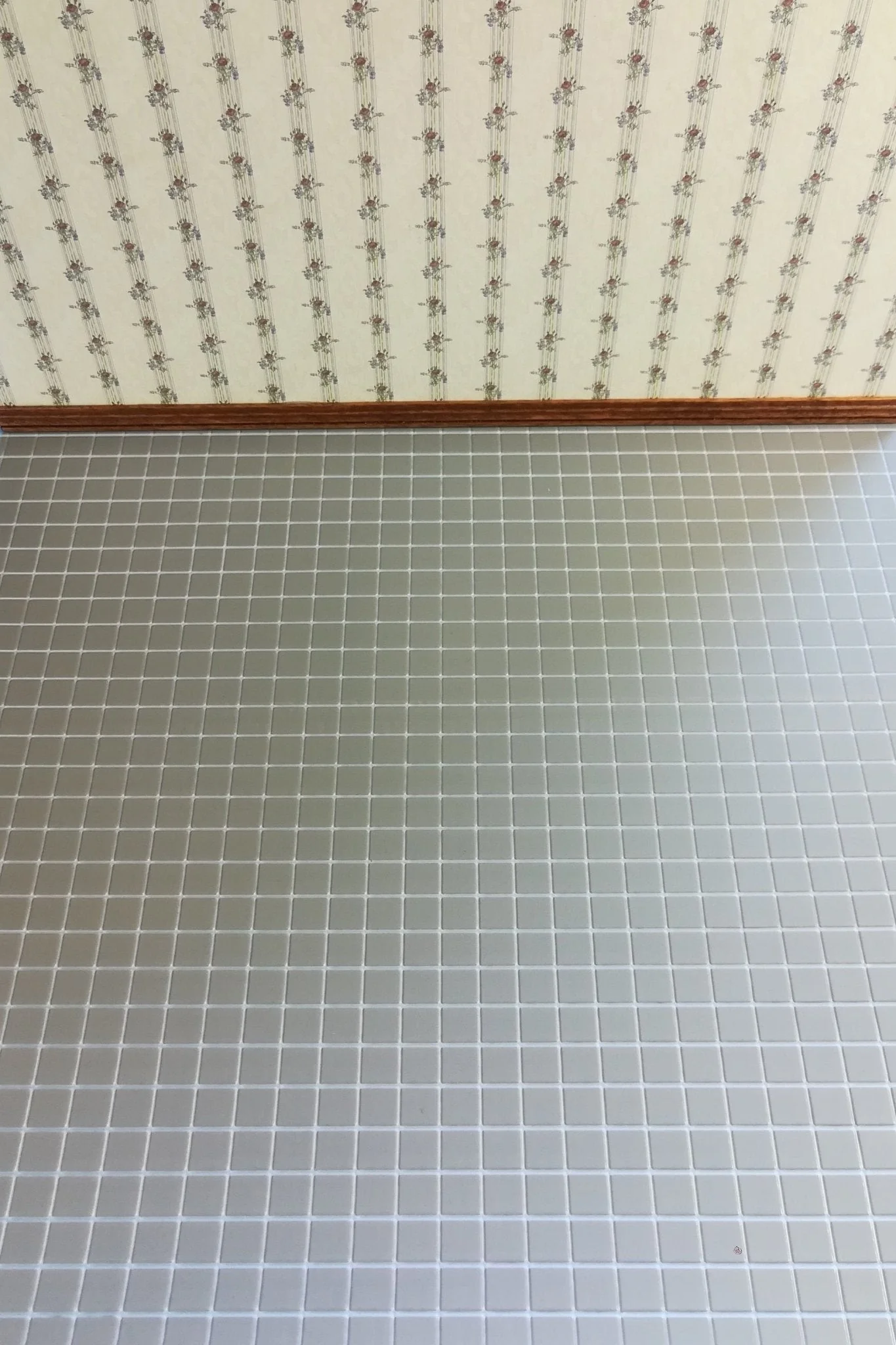 Dollhouse Tile Floor Chateau Gray Square Embossed Vinyl 1:12 Scale Miniature - Image 2