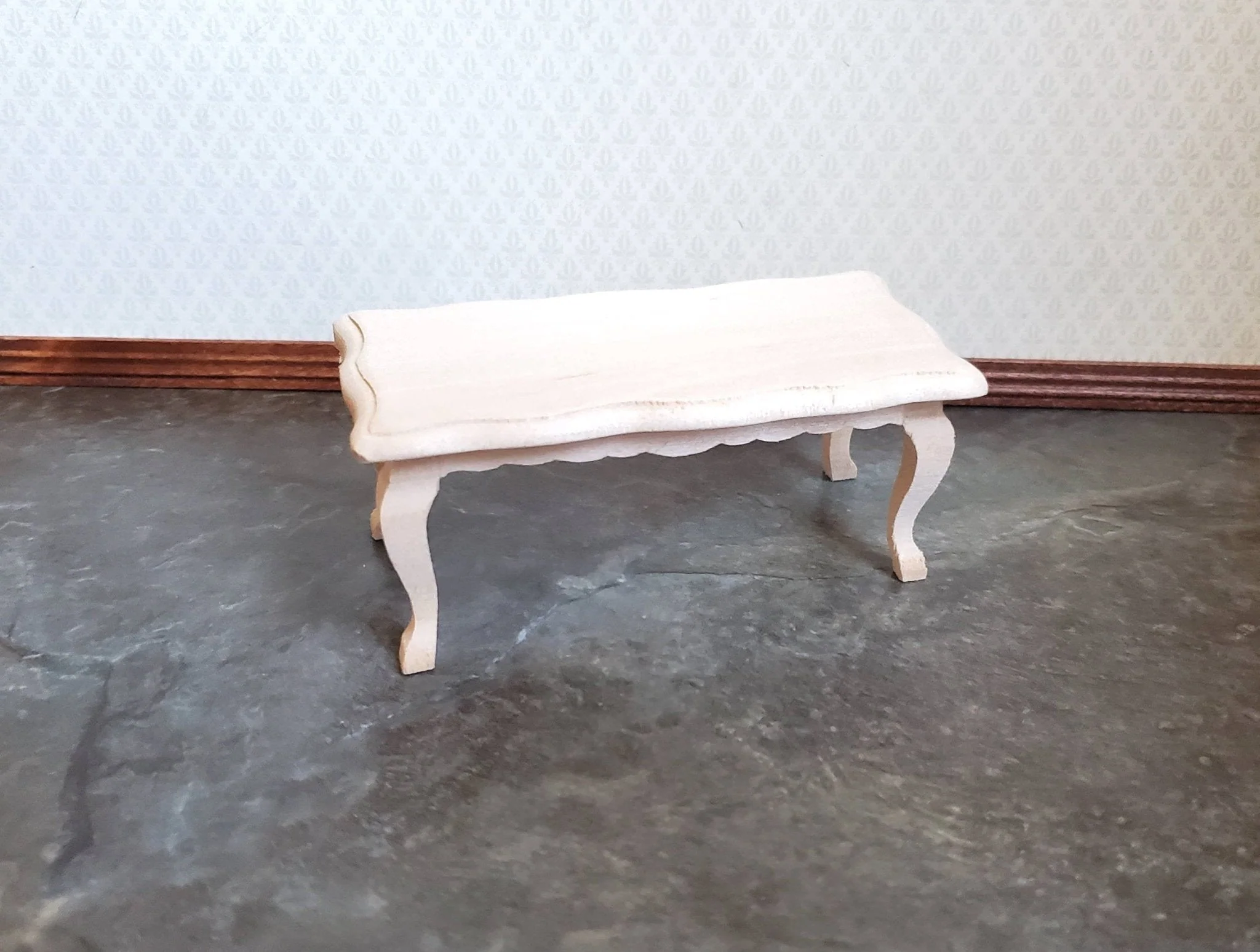 Dollhouse Miniature Coffee Table Unfinished Wood 1:12 Scale Living Room Furniture