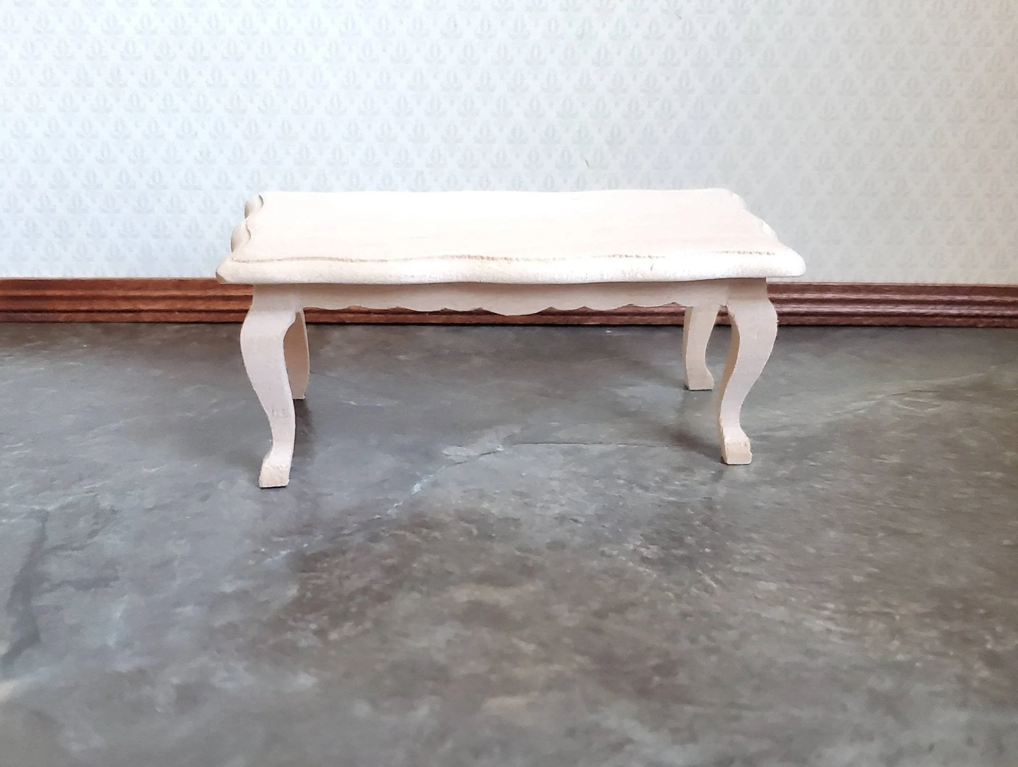 Dollhouse Miniature Coffee Table Unfinished Wood 1:12 Scale Living Room Furniture - Image 3