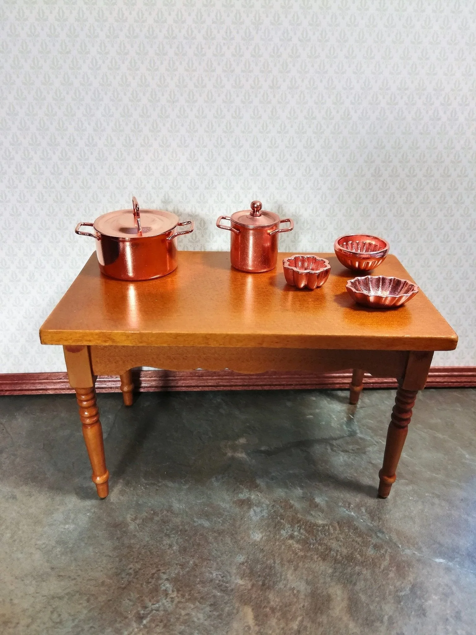 Dollhouse Miniature Copper Stock Soup Pot Extra Large with Removable Lid 1:12 Scale - Image 4