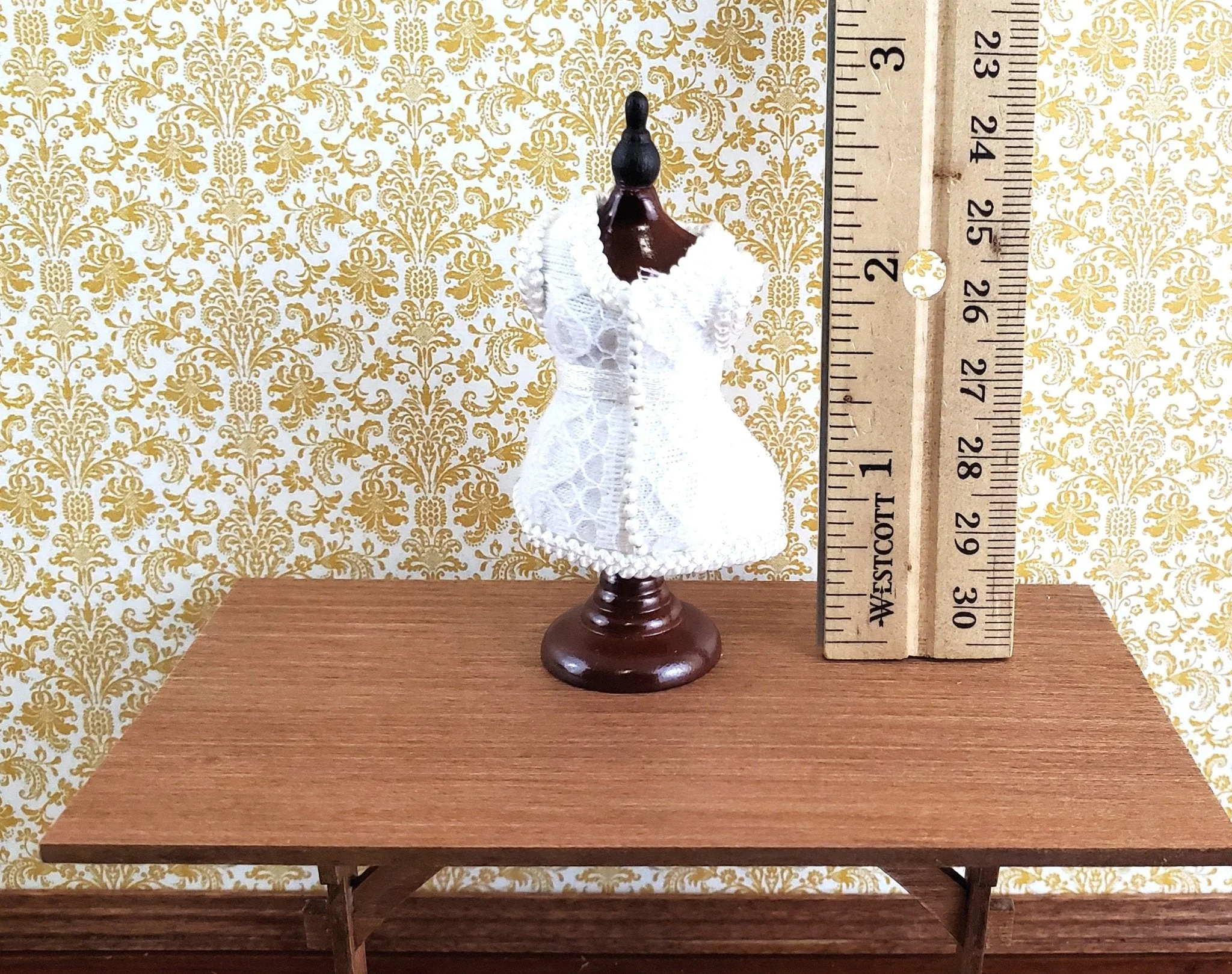Dollhouse Miniature Corset on Mannequin Bust 1/12 Scale Victorian Decor - Image 4