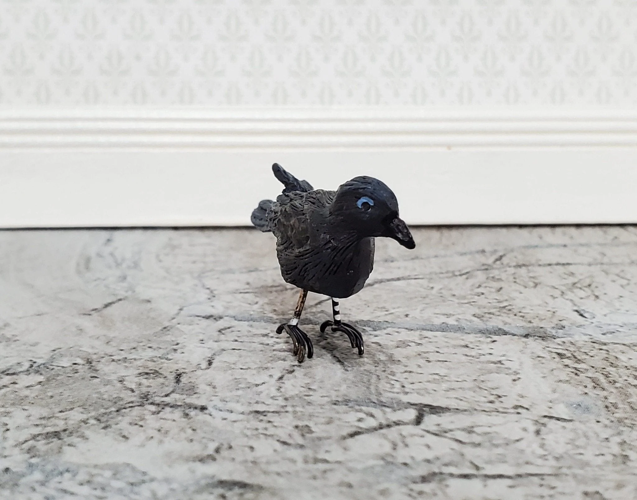 Dollhouse Miniature Crow or Raven Bird Large Resin 1 3/8" long 1:12 Scale - Image 3