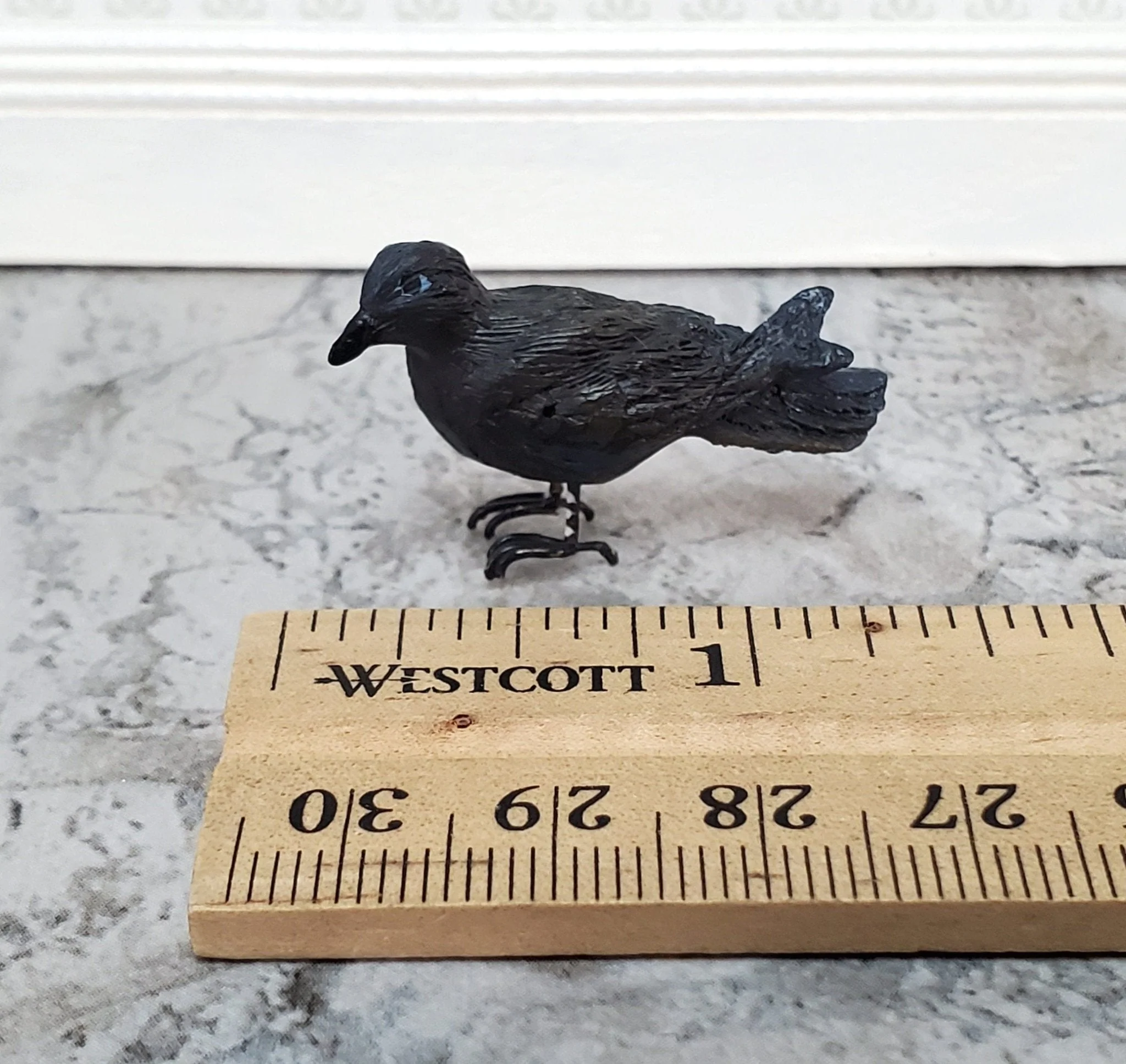 Dollhouse Miniature Crow or Raven Bird Large Resin 1 3/8" long 1:12 Scale - Image 4