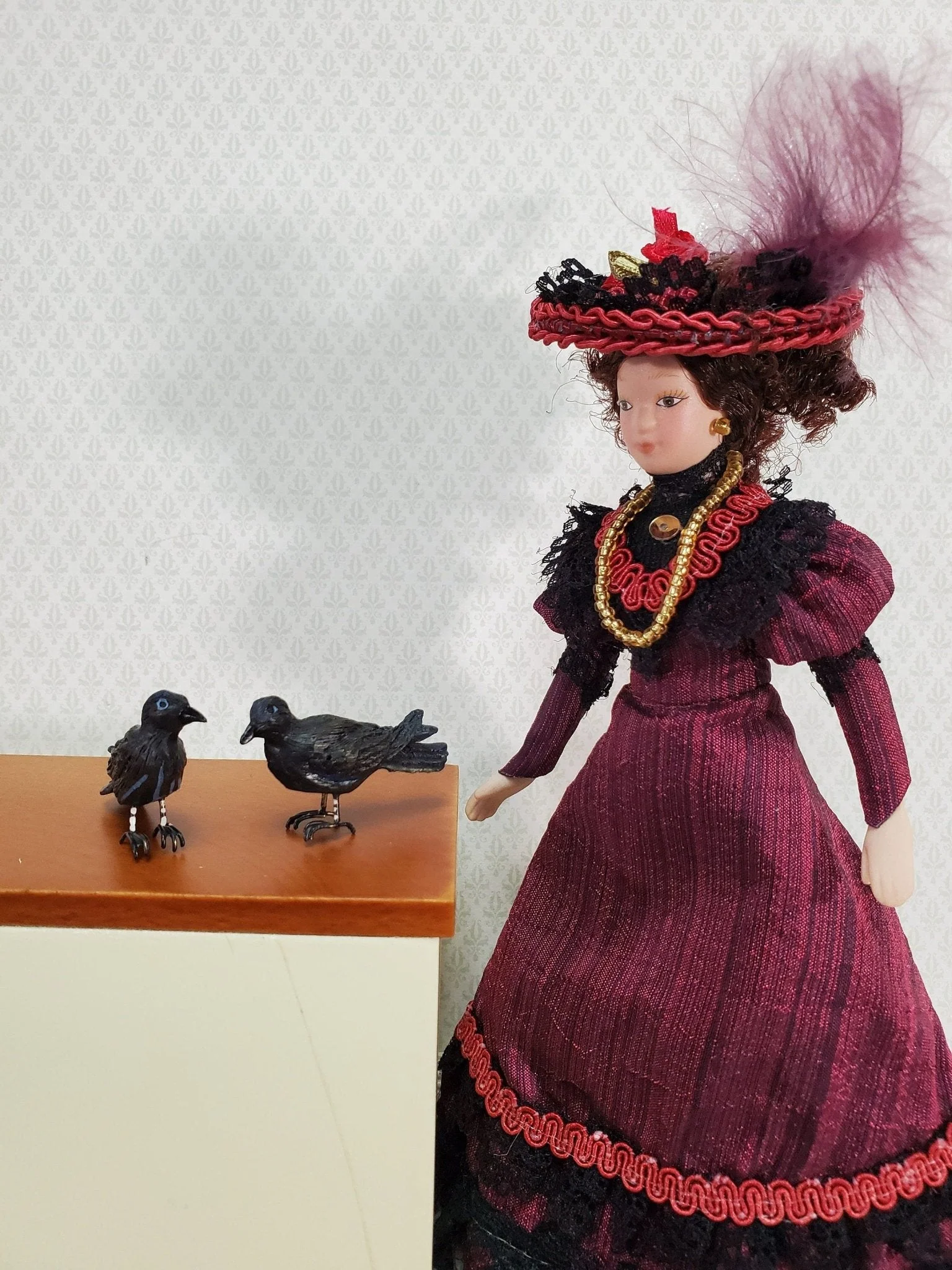 Dollhouse Miniature Crow or Raven Bird Large Resin 1 3/8" long 1:12 Scale - Image 7