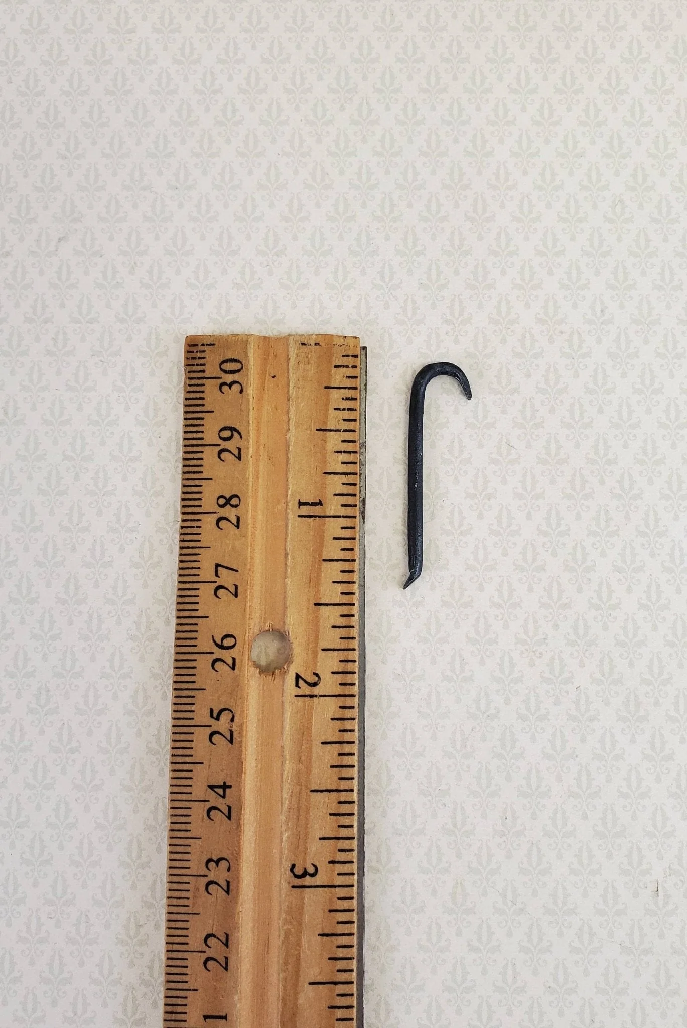 Dollhouse Miniature Crowbar 1:12 Scale Tool Painted Metal 1 3/8" - Image 3
