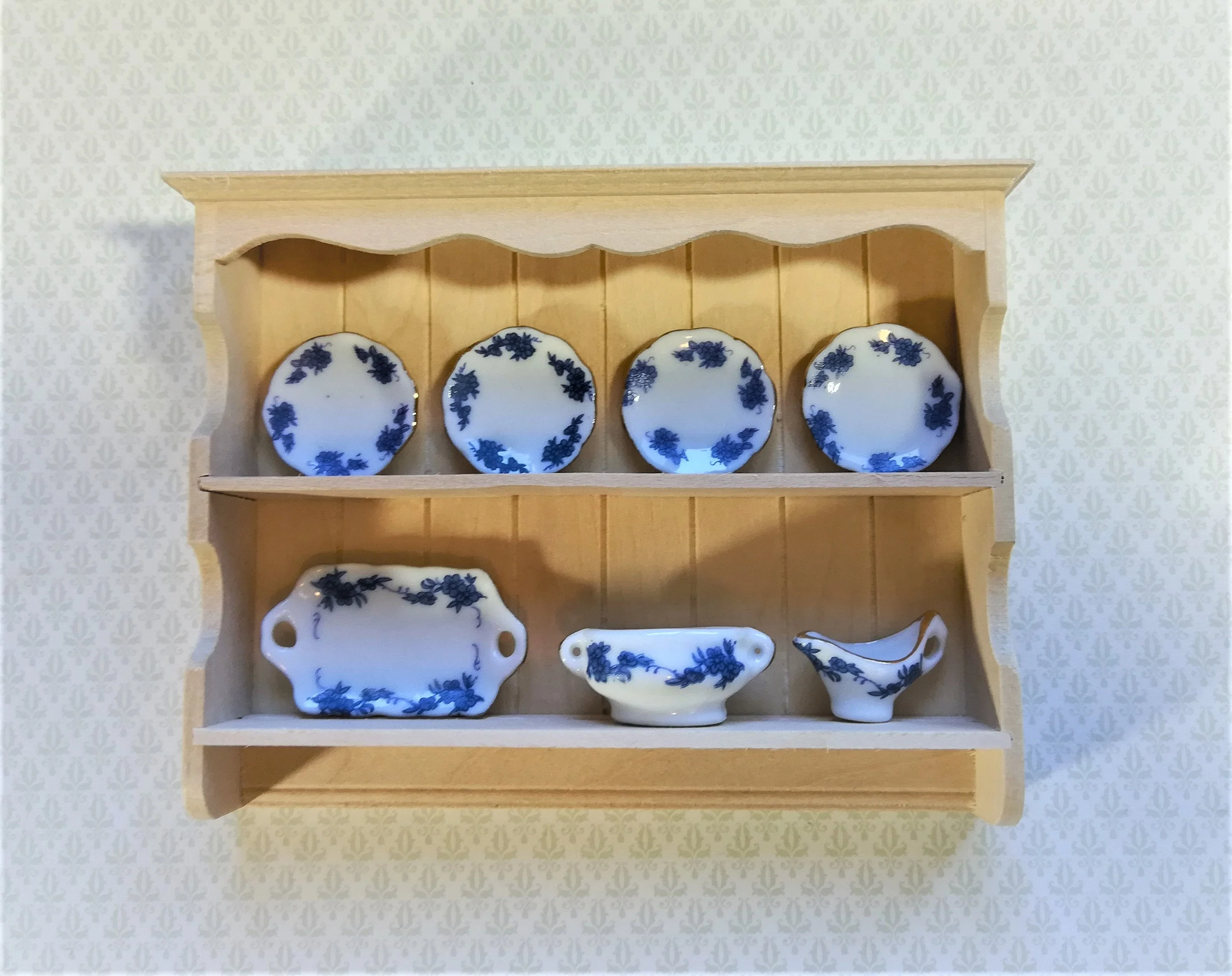 Dollhouse Miniature Display Shelf Large Hanging 1:12 Scale Furniture Unfinished Wood - Image 2