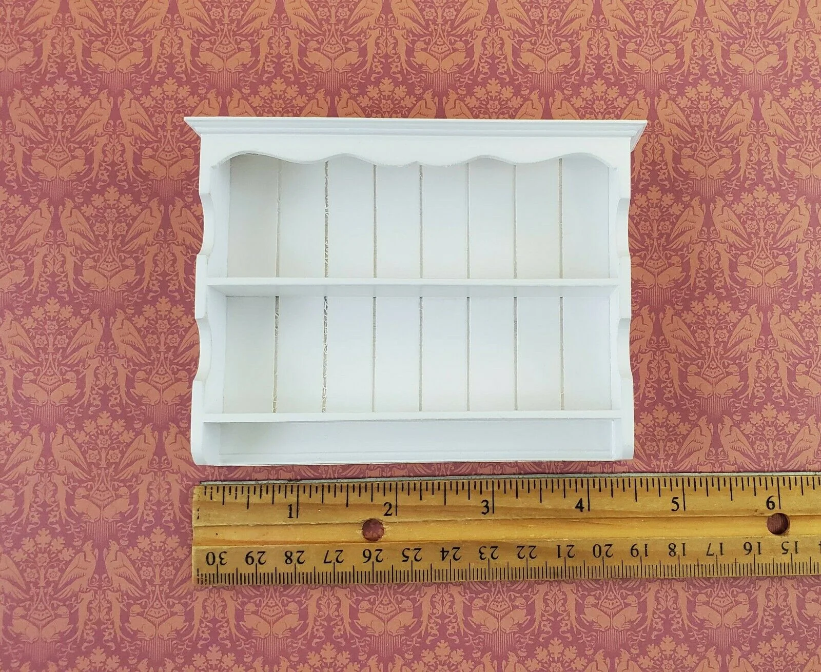 Dollhouse Miniature Display Shelf Large Hanging 1:12 Scale Furniture White Wood - Image 5