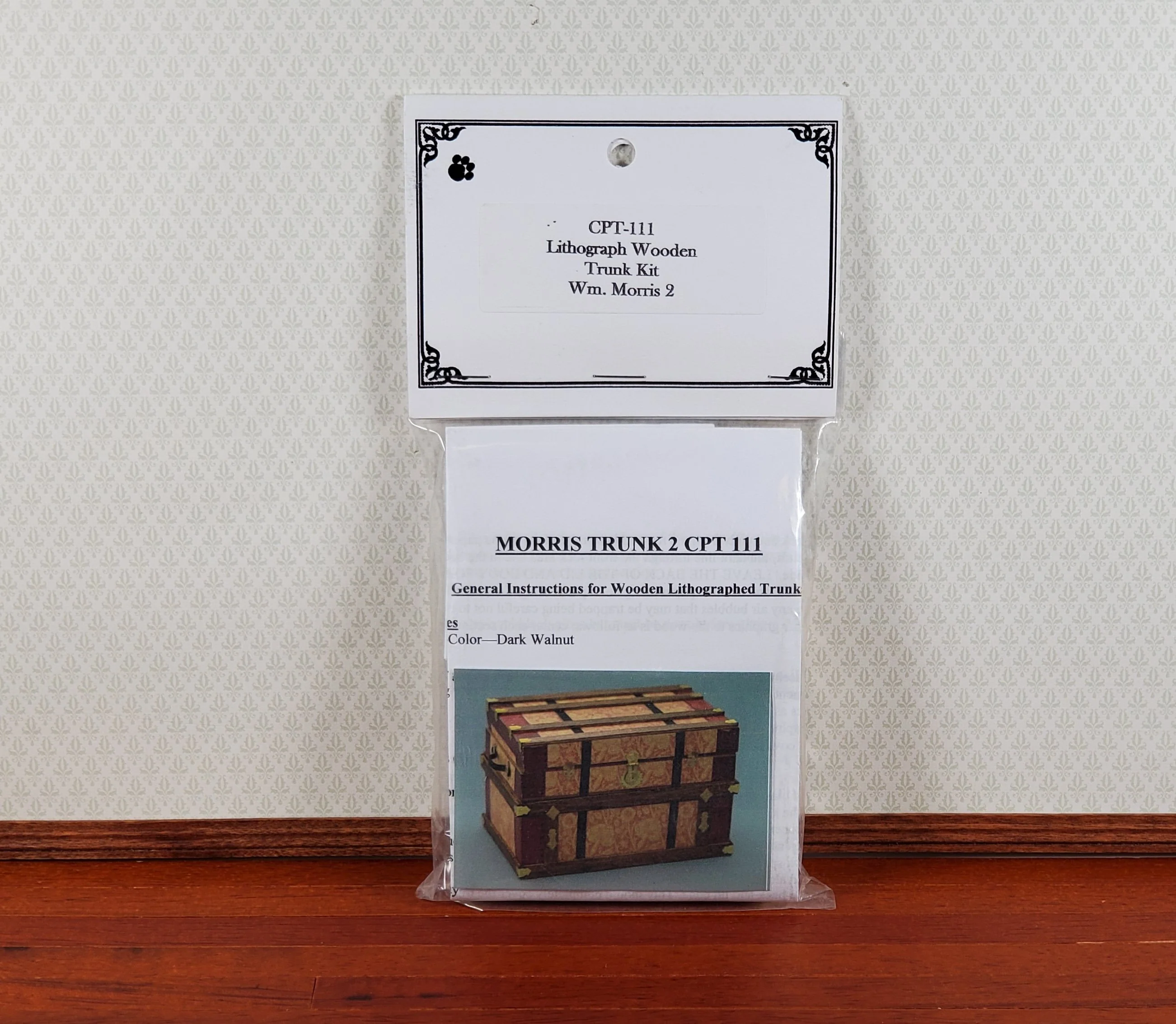 Dollhouse Miniature DIY Trunk Kit William Morris Antique Style 1:12 Scale CPT111 - Image 2