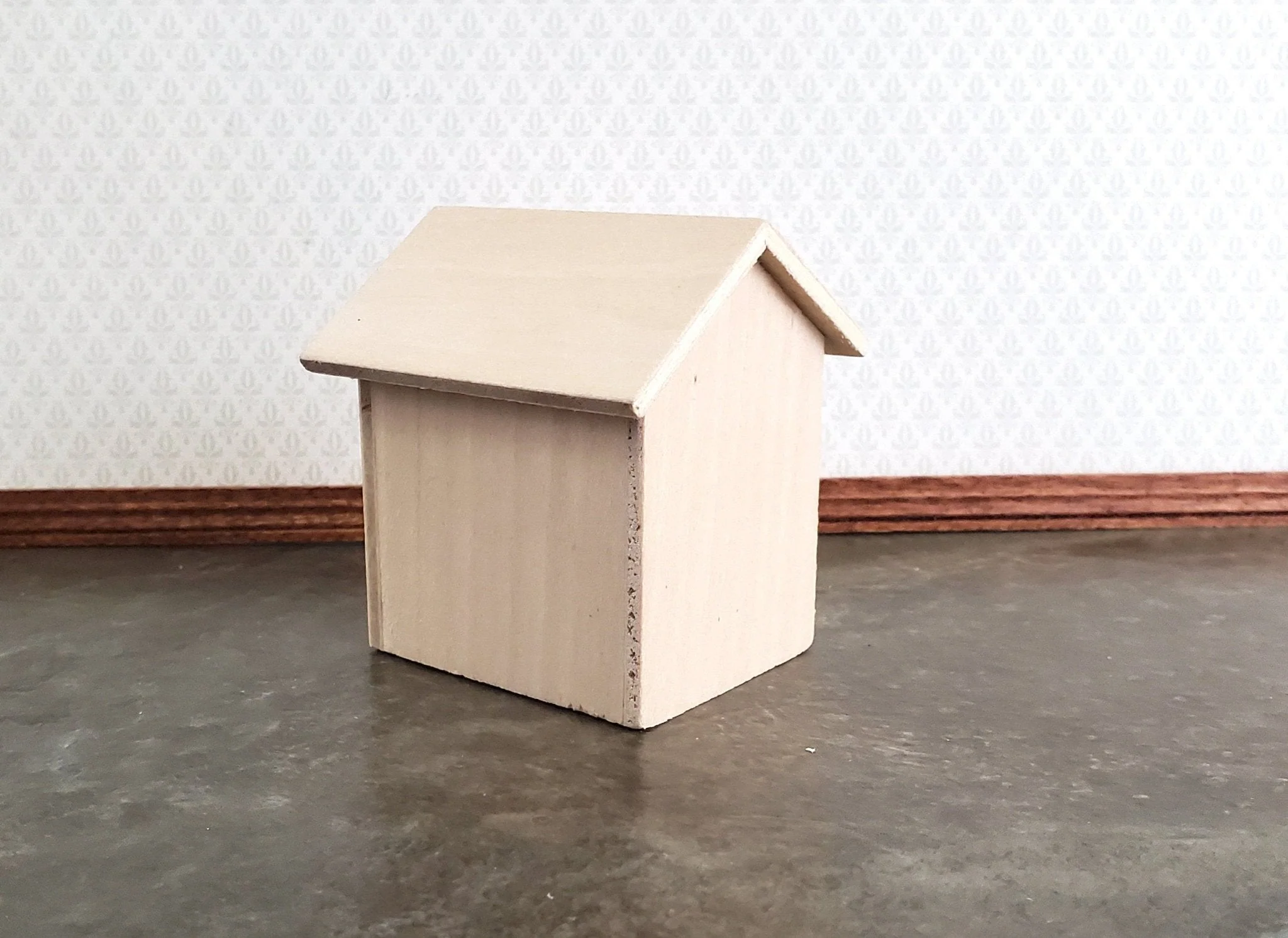 Dollhouse Miniature Dog House Kennel Small Unpainted Wood 1:12 Scale - Image 3