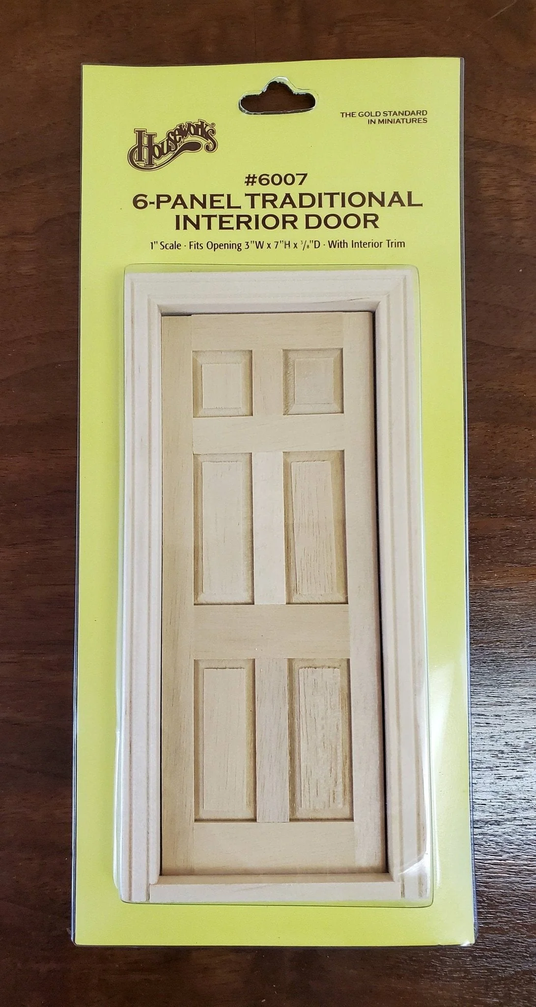 Dollhouse Miniature Door 6 Panel Traditional Interior 1:12 Scale by Houseworks #6007