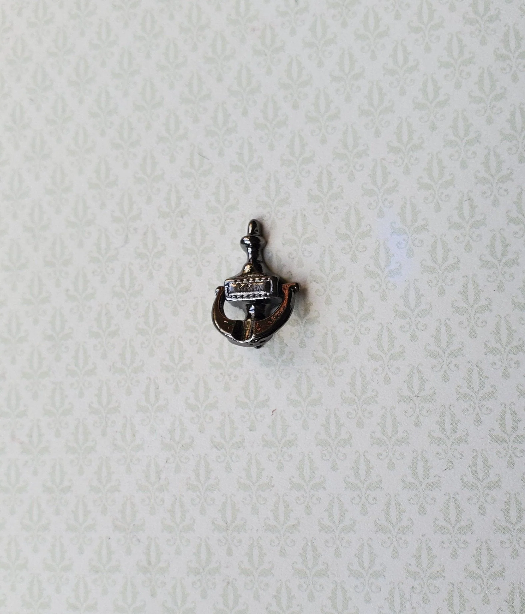 Dollhouse Miniature Door Knocker Classic Style Dark Bronze 1:12 Scale 18 mm