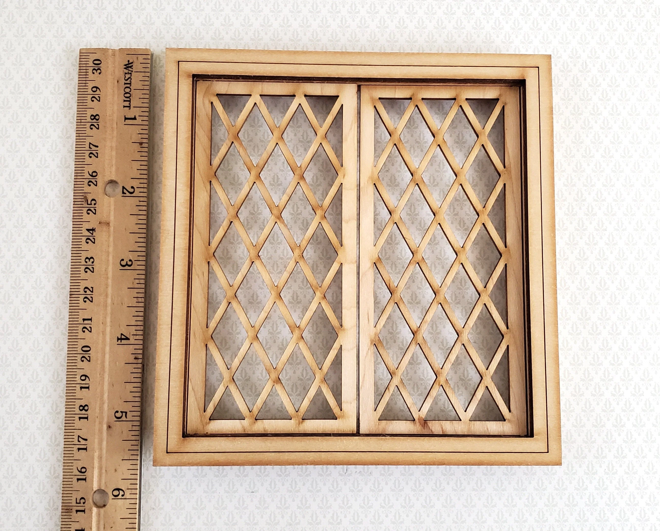 Dollhouse Miniature Double Window Tudor Style Diamond Pane 1:12 Scale Alessio 2126CW - Image 3