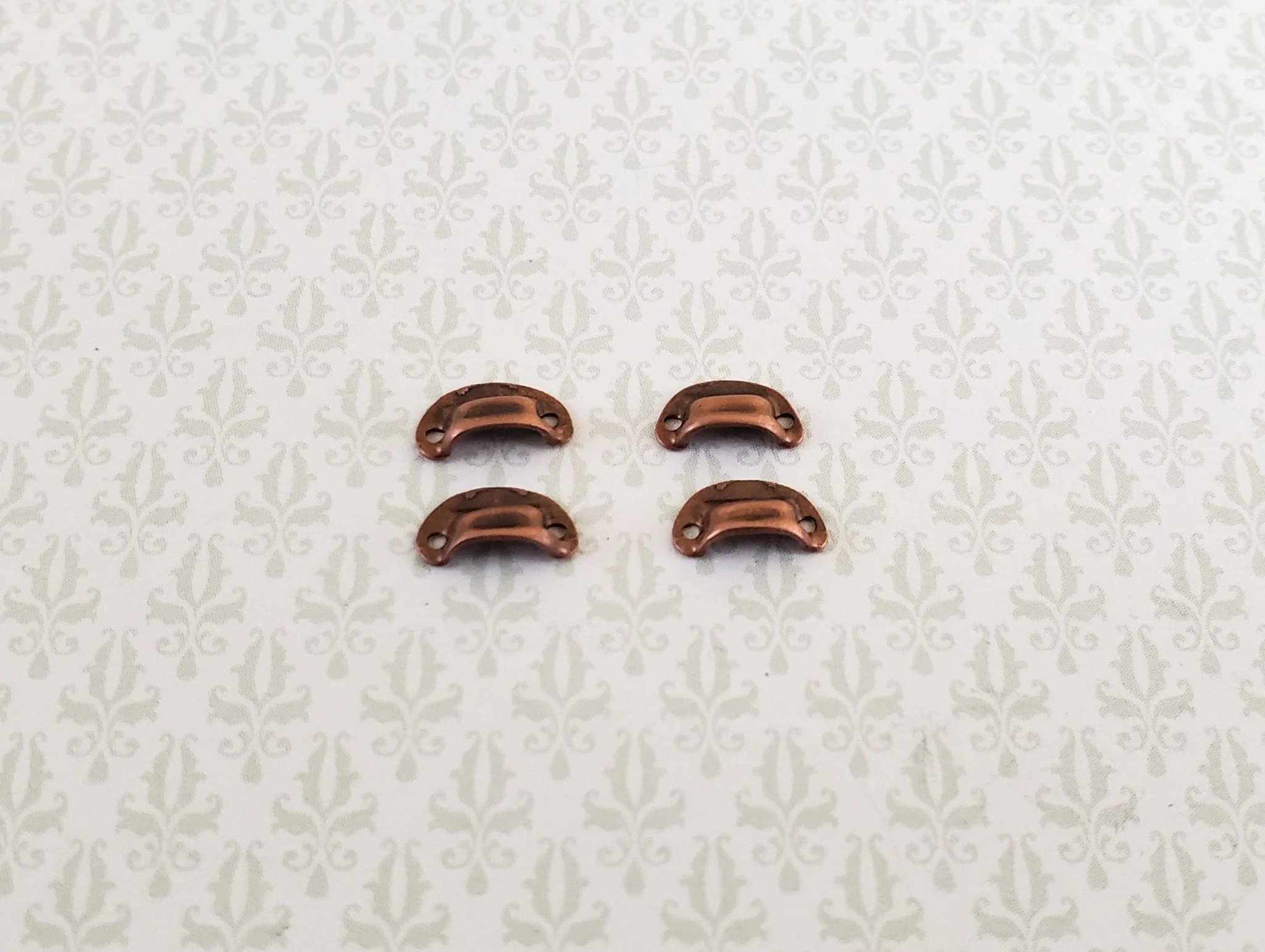 Dollhouse Miniature Drawer Cup Pulls Cabinet Bronze Finish x4 1:12 Scale - Image 2