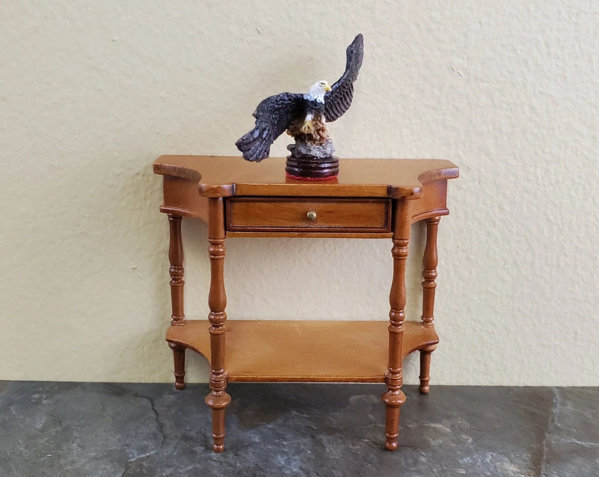 Dollhouse Miniature Eagle Statue Detailed 1:12 Scale Falcon Miniatures - Image 3