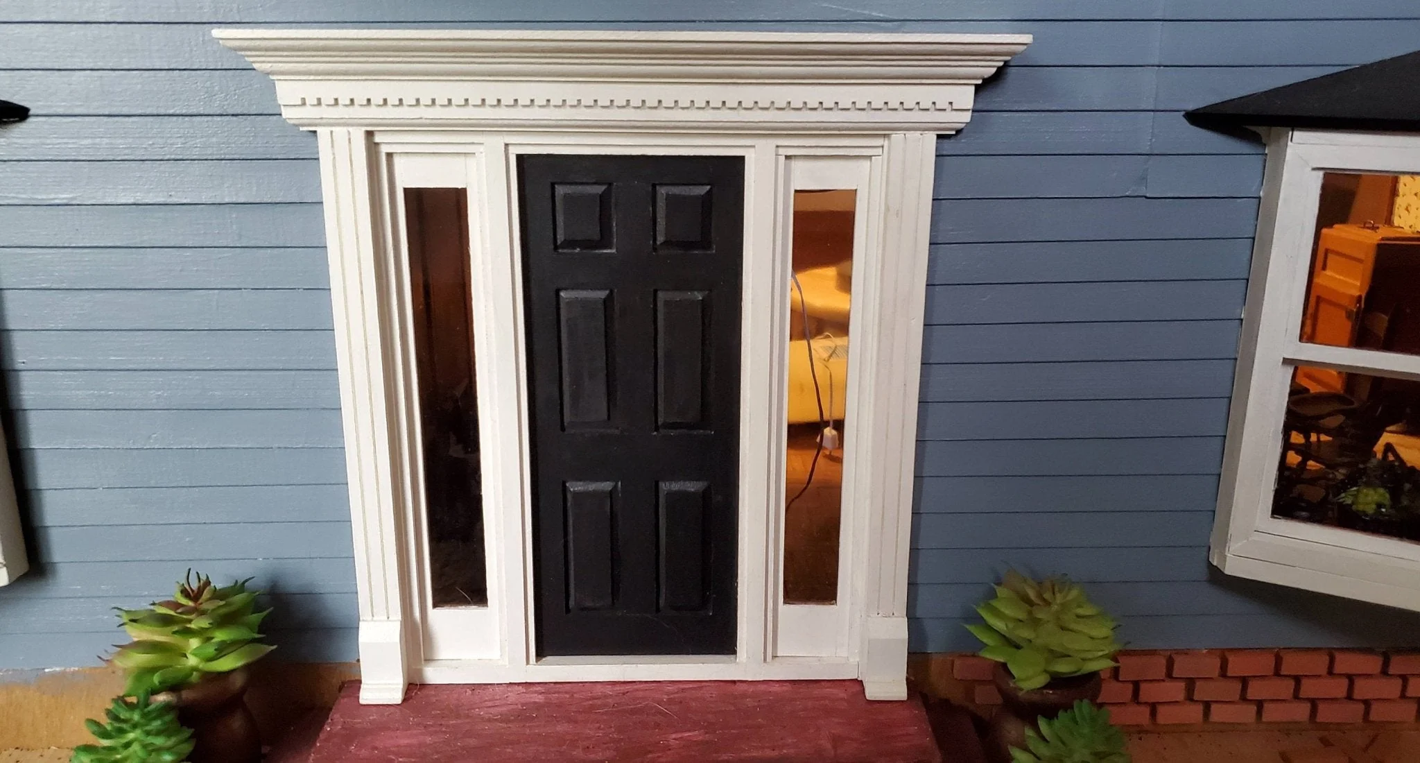 Dollhouse Miniature Exterior Door with Side Lights Jamestown Houseworks 1:12 Scale - Image 3