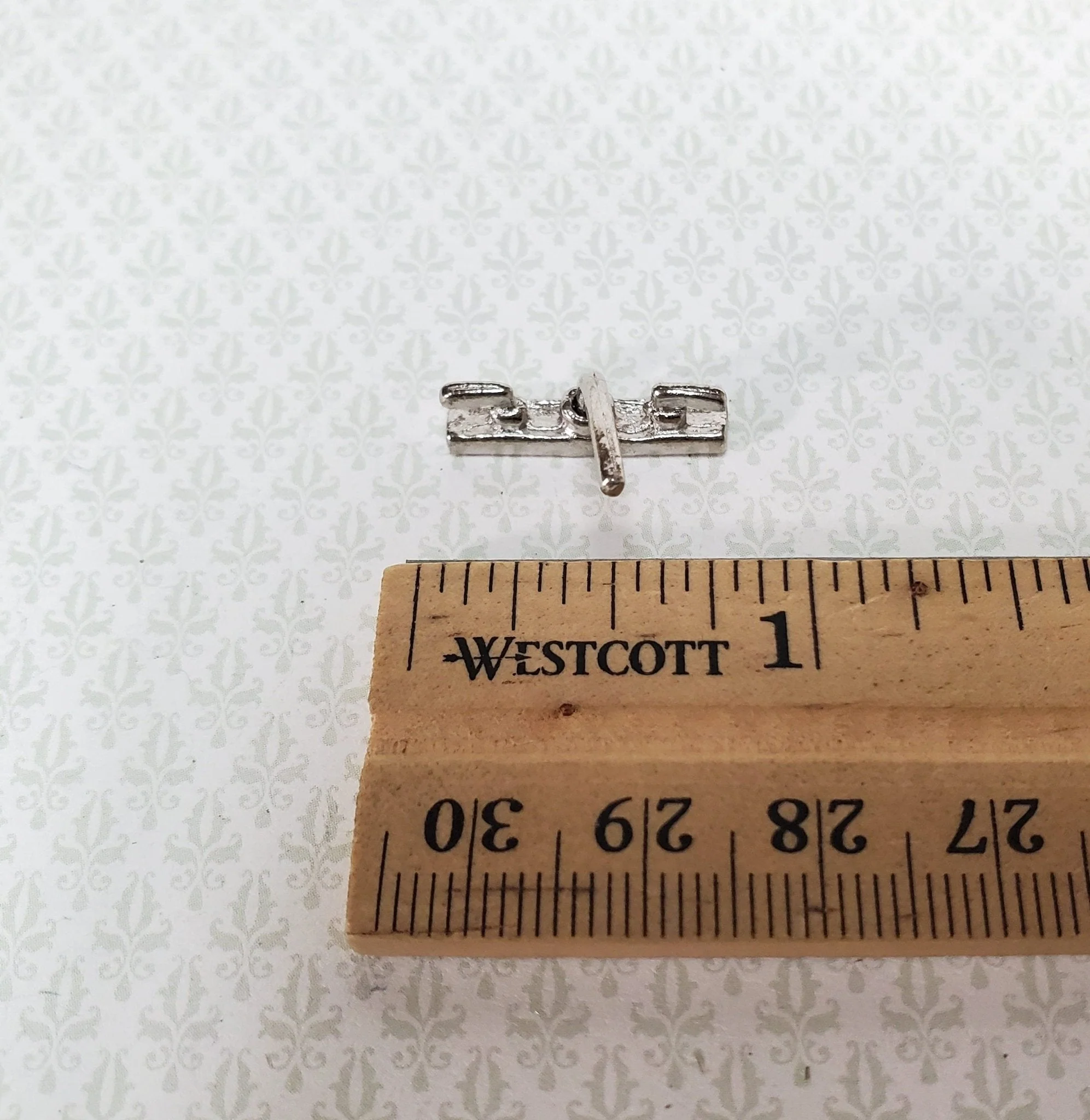 Dollhouse Miniature Faucet Tap for Kitchen or Bathroom Sink 1:12 Scale Silver Metal - Image 3