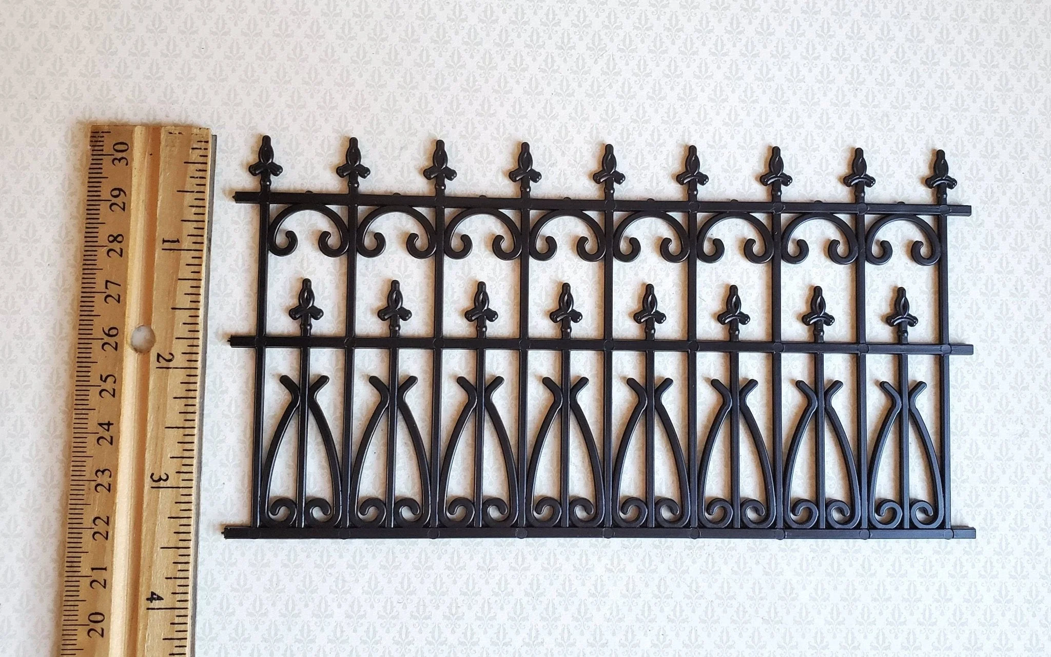 Dollhouse Miniature Fence Railing x2 Black Victorian or Georgian Garden 1:12 Scale - Image 3