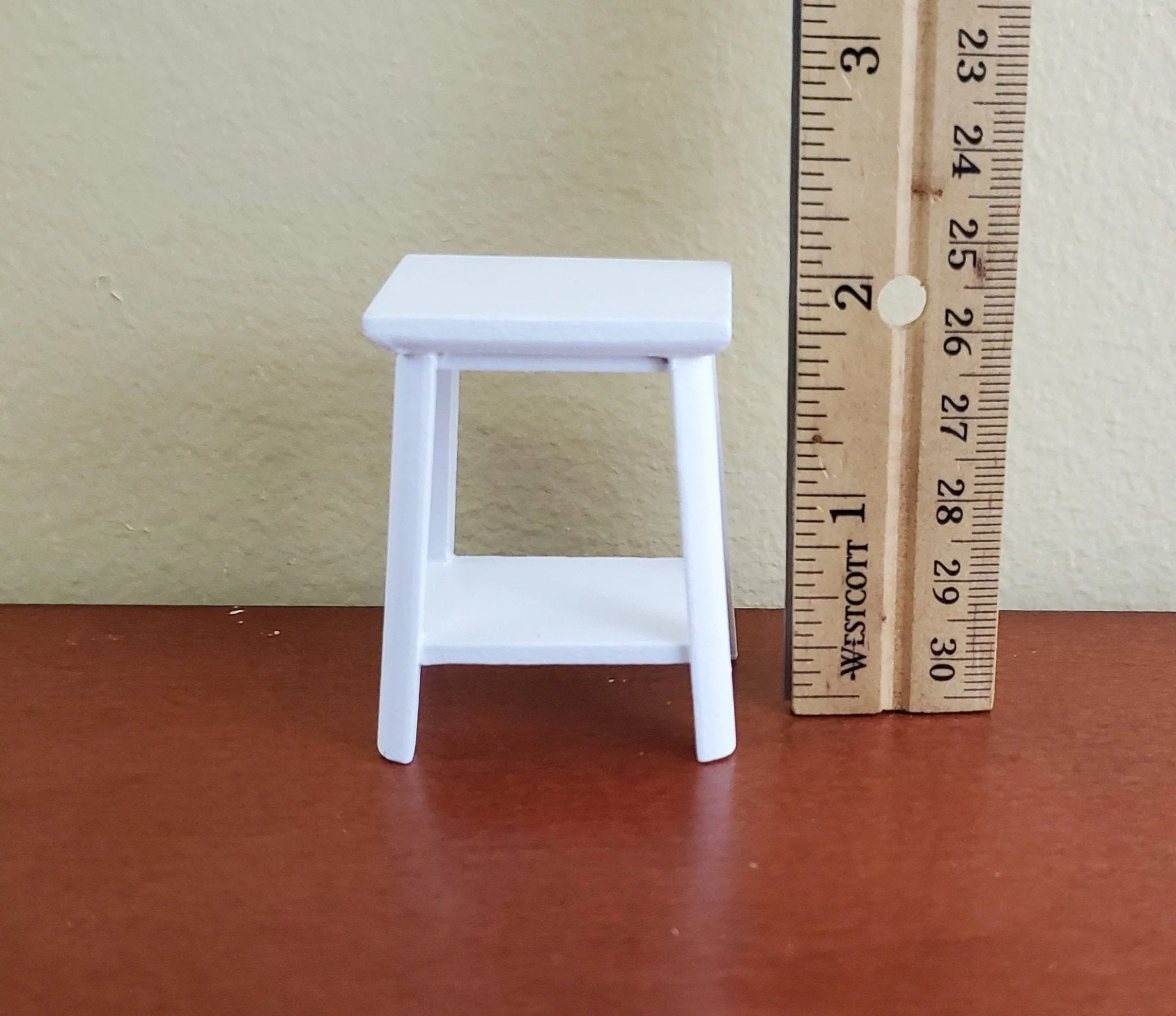 Dollhouse Miniature Fern or Plant Stand Side Table White Finish 1:12 Scale Furniture - Image 4