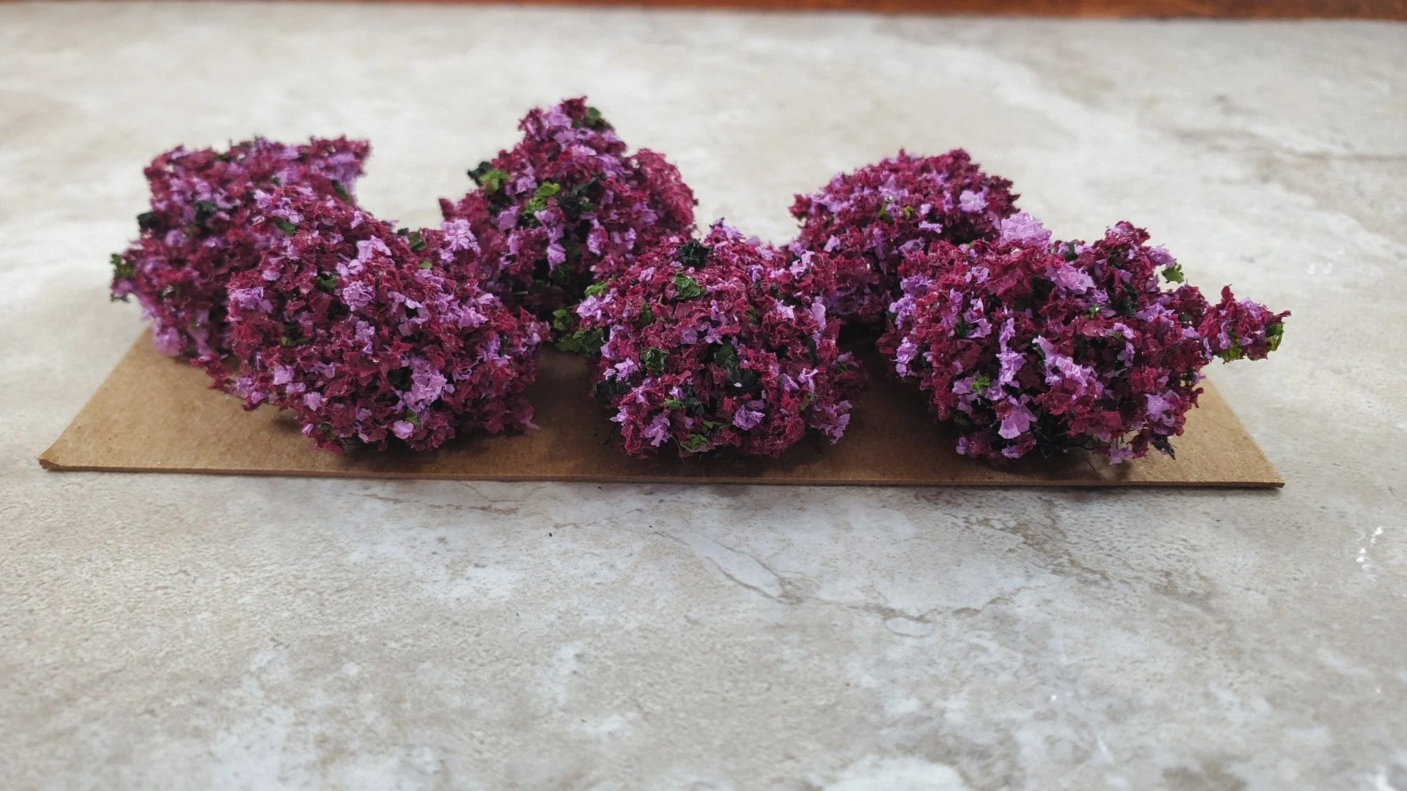 Dollhouse Flowering Shrub Burgundy Mauve Small Bush Round 1:12 Scale Miniature - Image 2