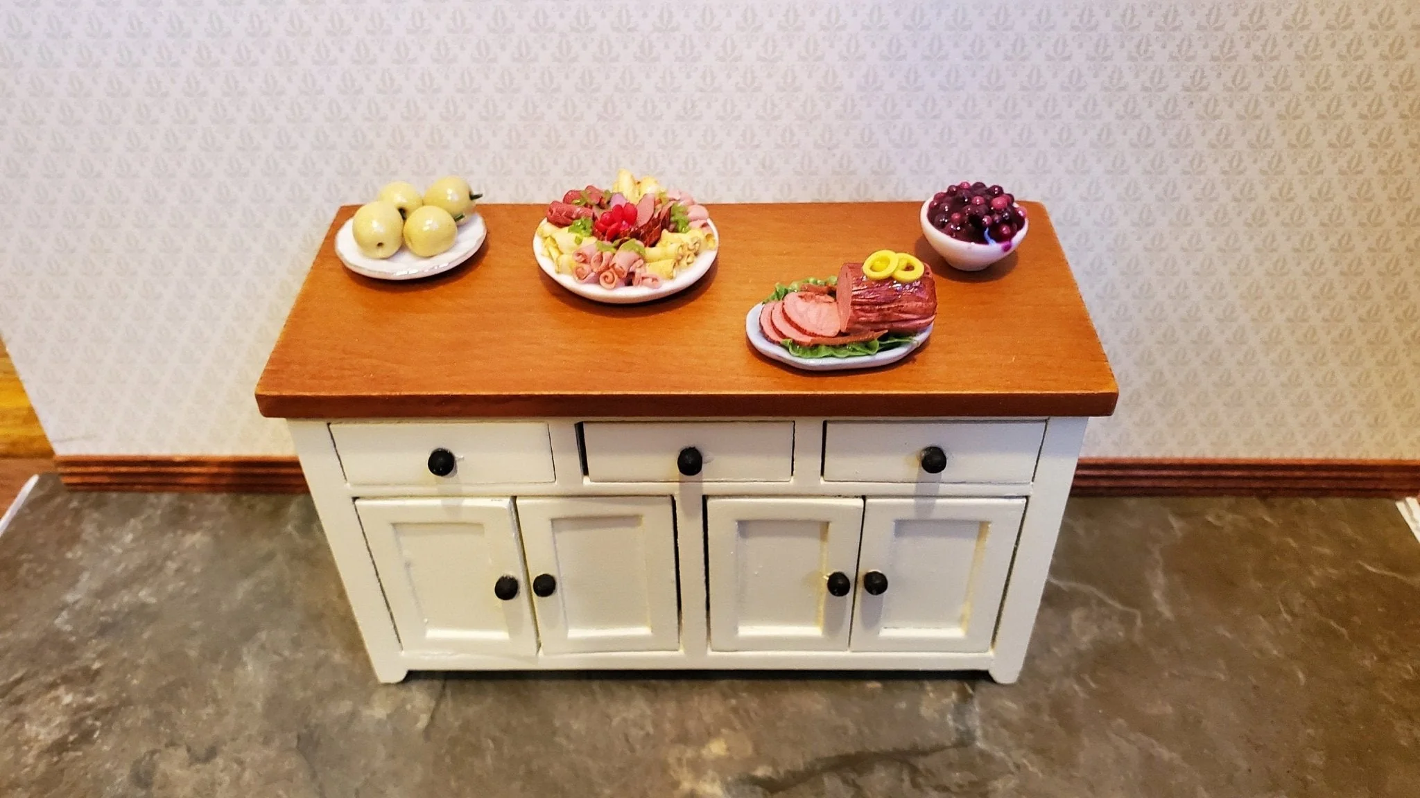 Dollhouse Miniature Food Cold Cuts Meat Party Tray 1:12 Scale Kitchen - Image 2