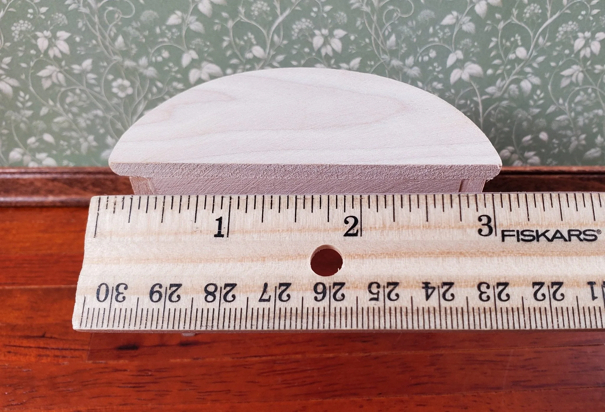 Dollhouse Half Round Hall Table 1:12 Scale Miniature Furniture Unpainted Wood - Image 7