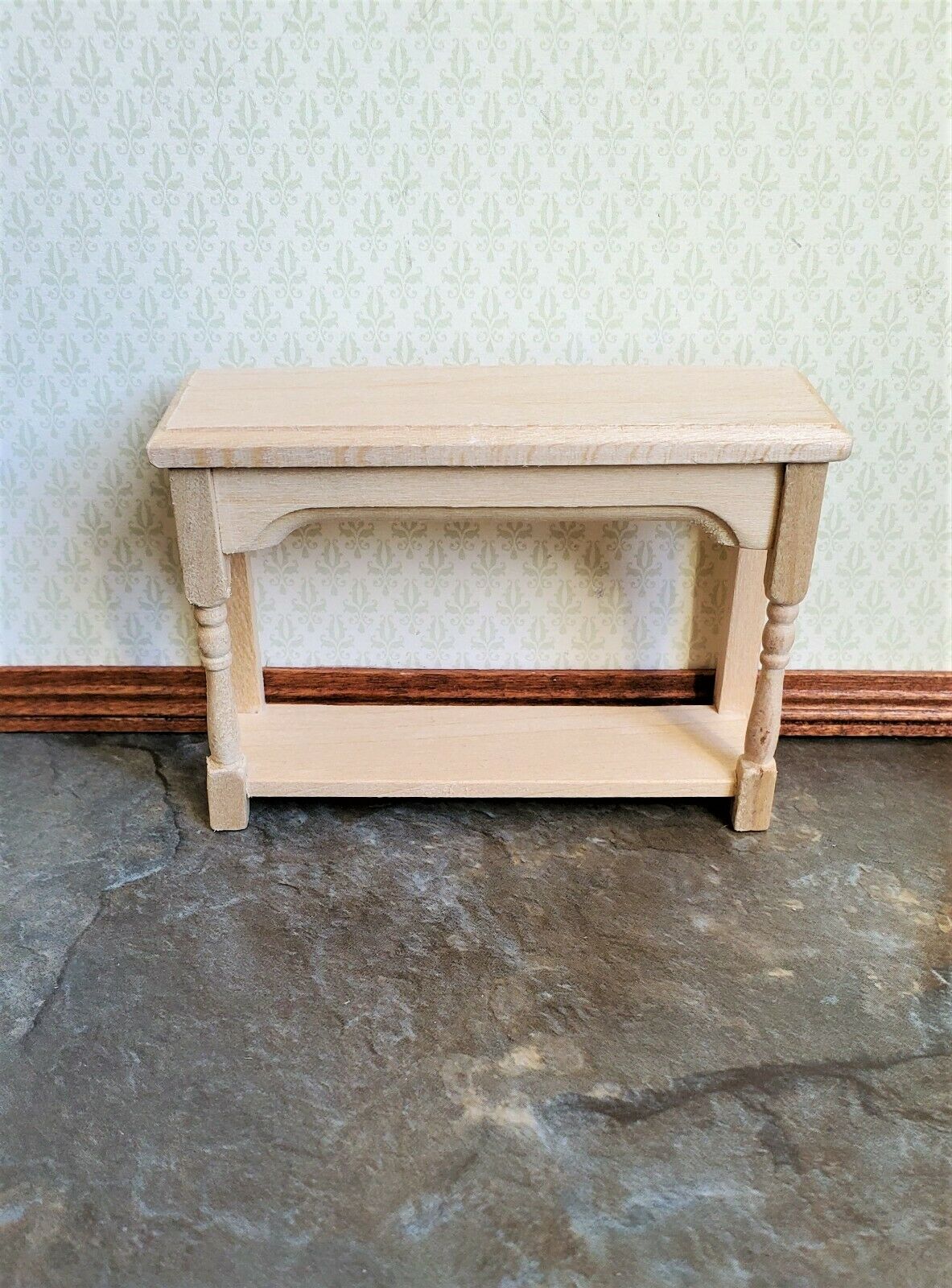 Dollhouse Miniature Small Side or Sofa Table Unfinished 1:12 Scale Wood Furniture - Image 2