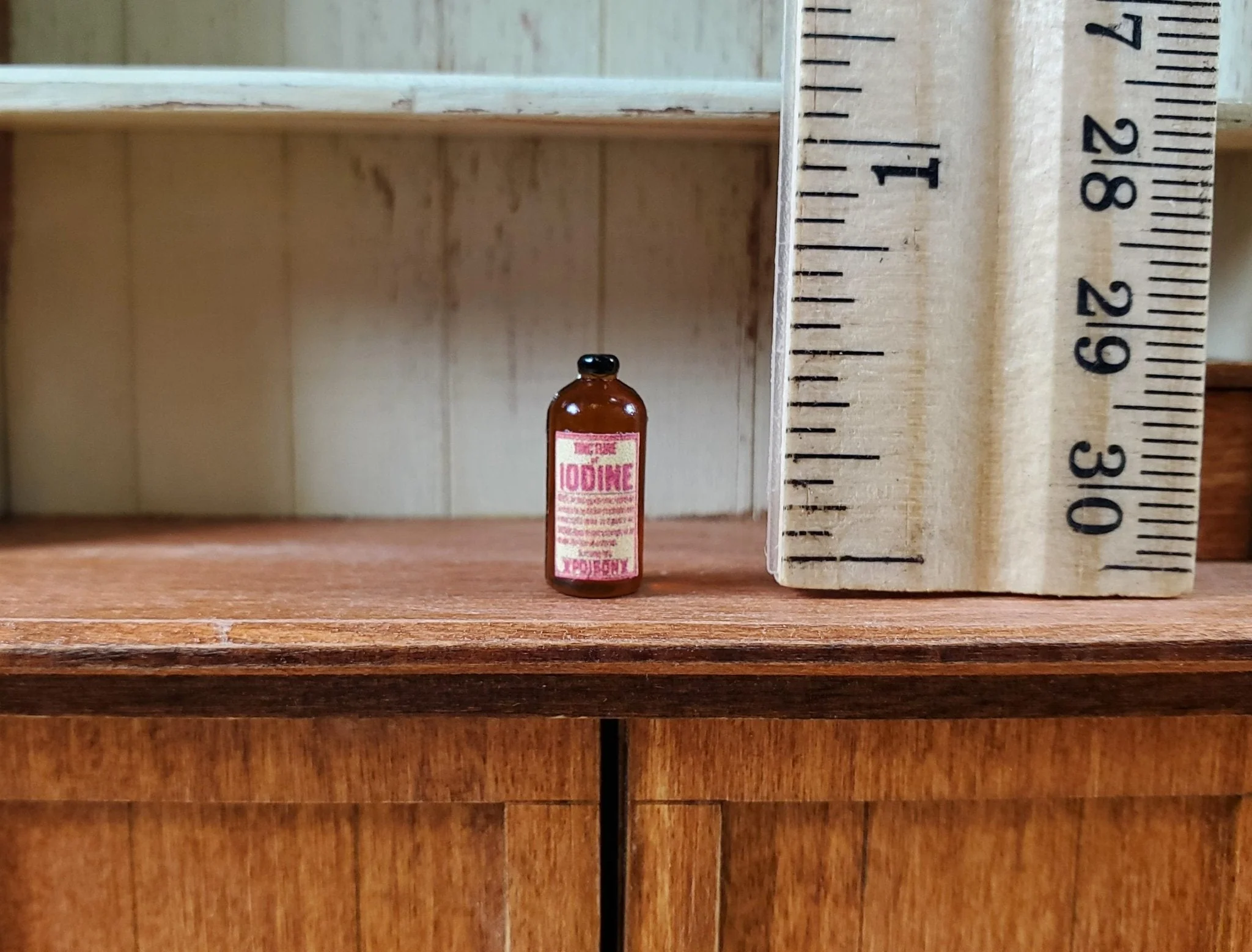 Dollhouse Iodine Bottle Old Fashion Style 1:12 Scale Miniature Tiny Medicine - Image 2