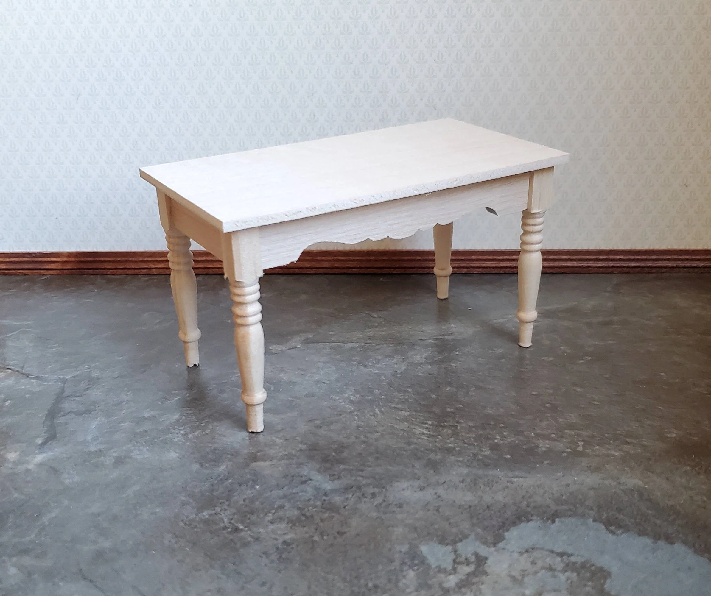 Dollhouse Miniature Kitchen or Dining Room Table Unfinished 1:12 Scale Furniture - Image 4