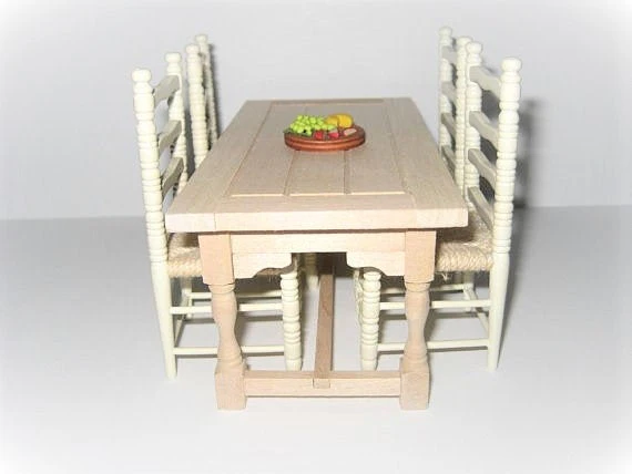 Dollhouse Miniature Kitchen or Prep Table Unfinished Large 1:12 Scale Furniture - Image 2