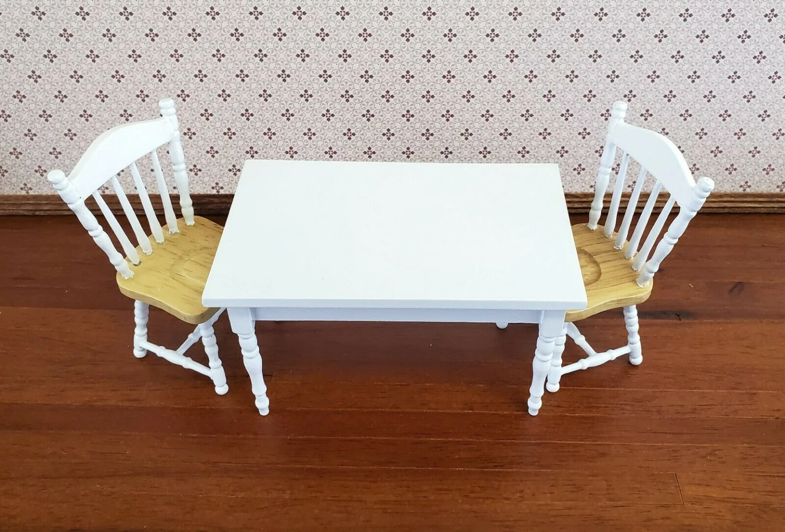 Dollhouse Miniature Kitchen Table White Finish 1:12 Scale Wood Furniture - Image 3