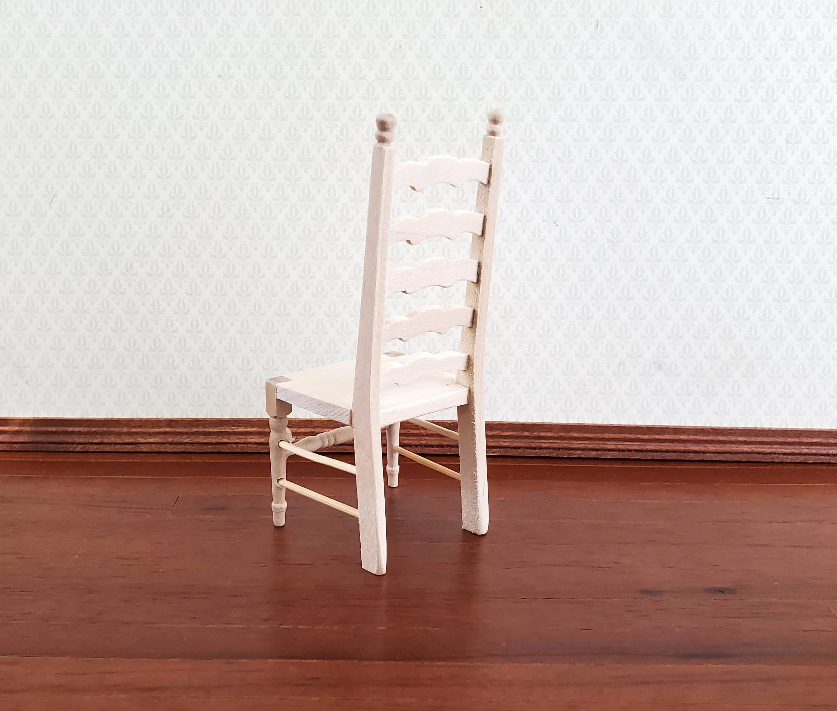 Dollhouse Ladderback Chair Unpainted for Kitchen or Dining Room 1:12 Scale - Image 4