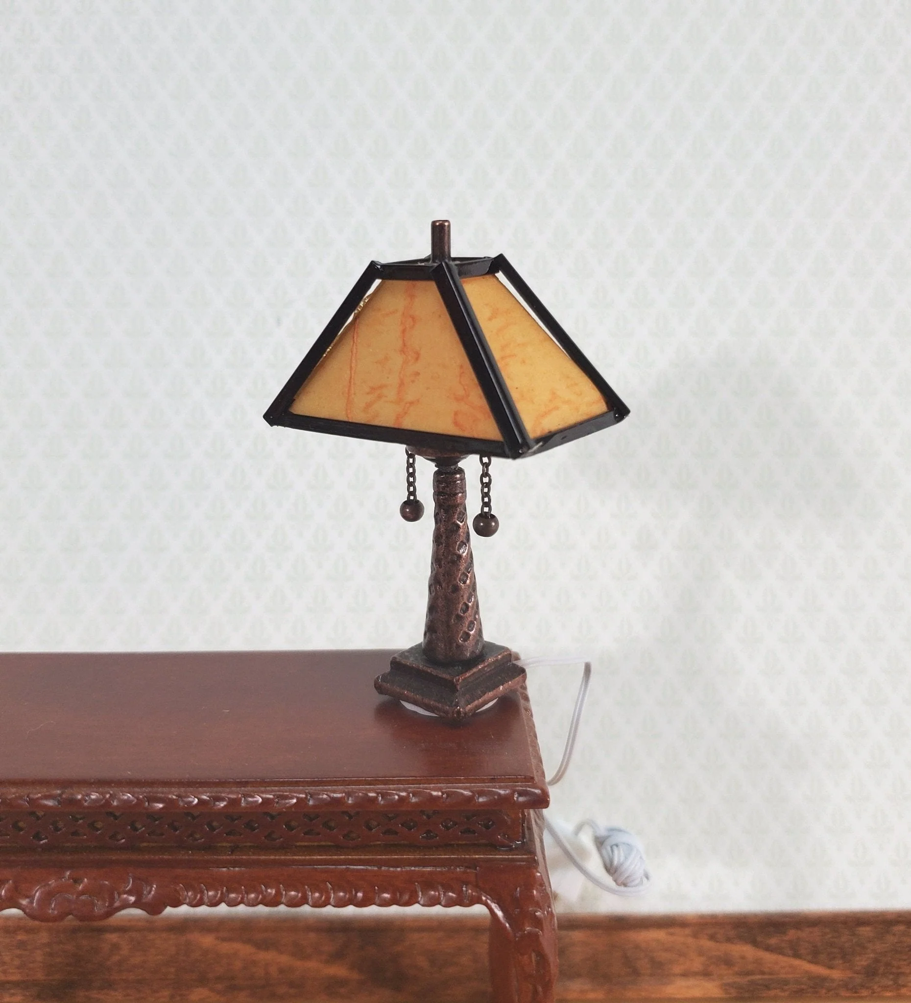 Dollhouse Miniature Lamp Arts & Crafts Craftsman Style Large 1:12 Scale 12 volt - Image 3