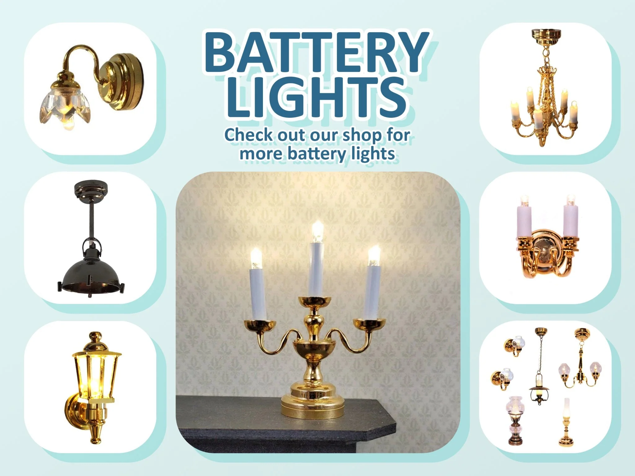 Dollhouse Miniature Battery Light Modern Desk Lamp Silver 1:12 Scale by Houseworks - Image 5