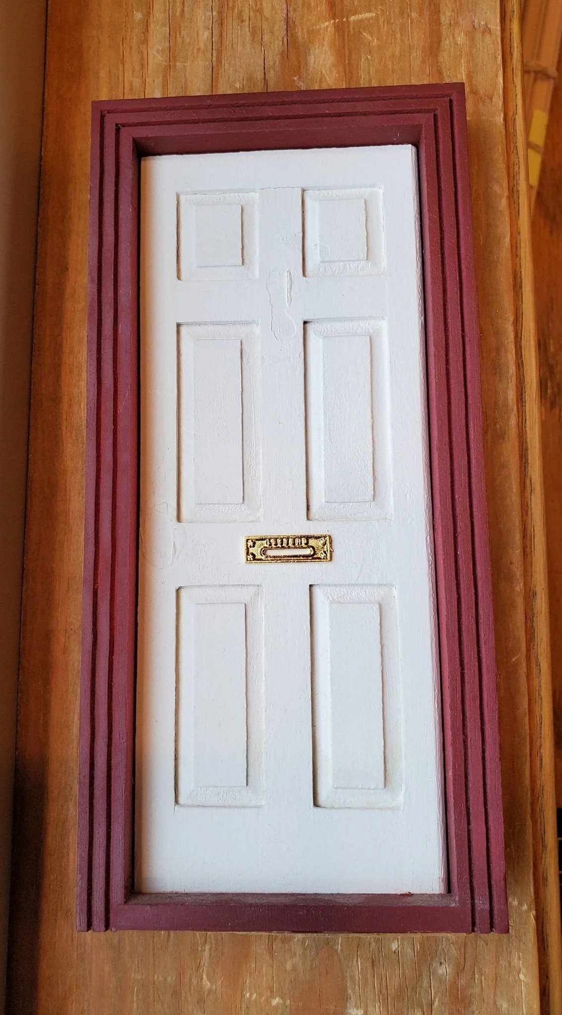 Dollhouse Miniature Letter Mail Slot for Exterior Door 1:12 Scale Gold Brass Metal - Image 3