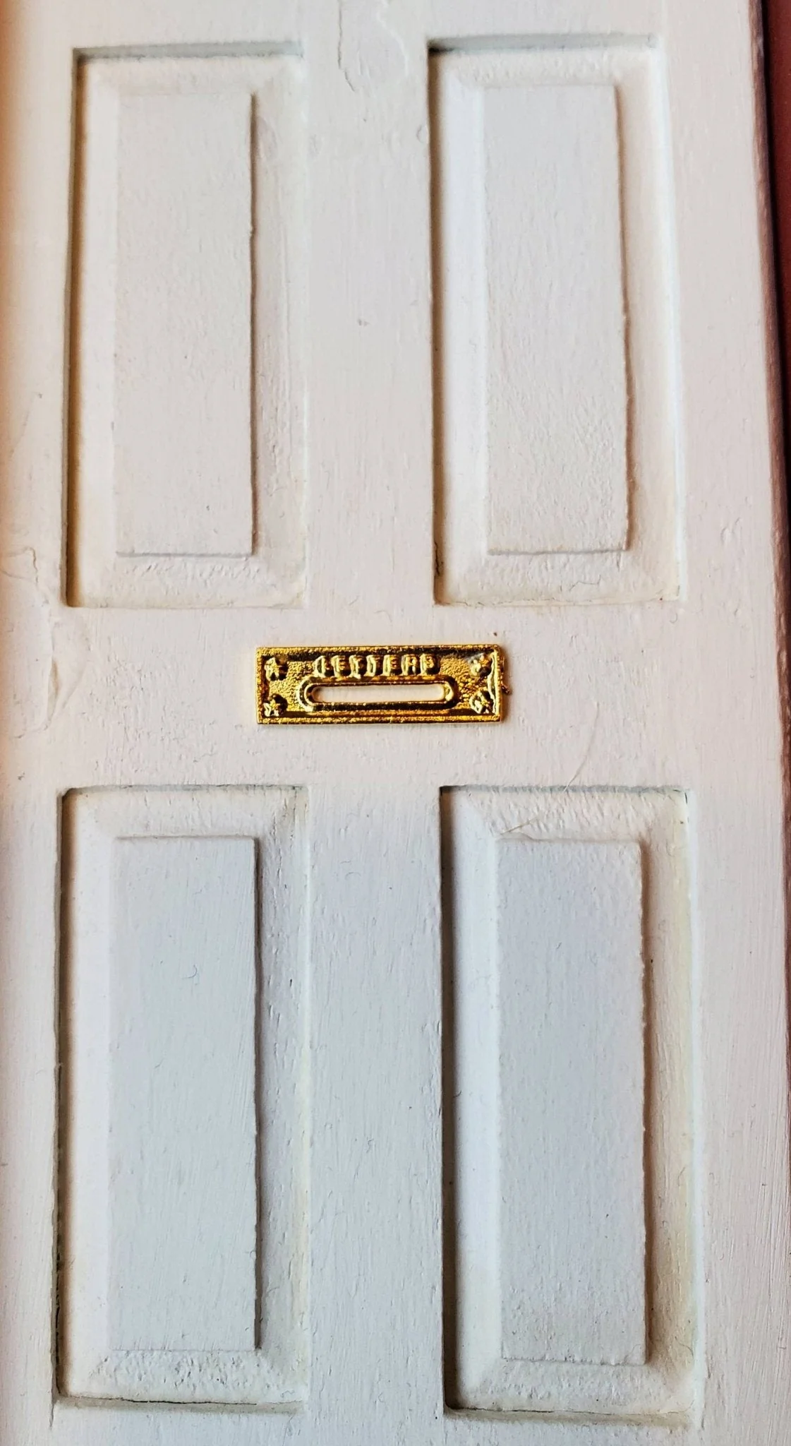 Dollhouse Miniature Letter Mail Slot for Exterior Door 1:12 Scale Gold Brass Metal - Image 4