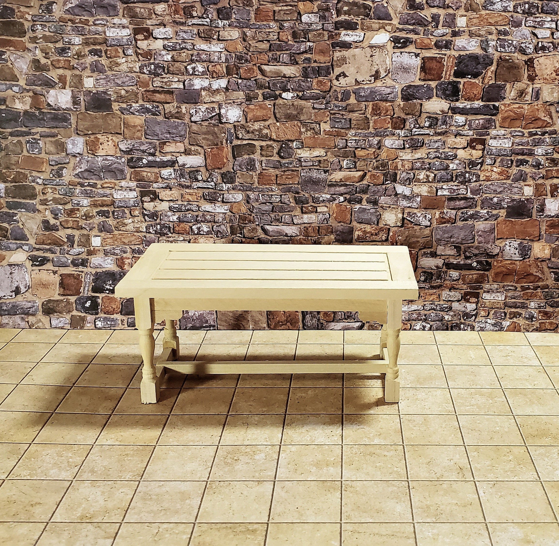 Dollhouse Miniature Limestone Tile Large Squares Embossed Card 1:12 Scale Flooring - Image 5
