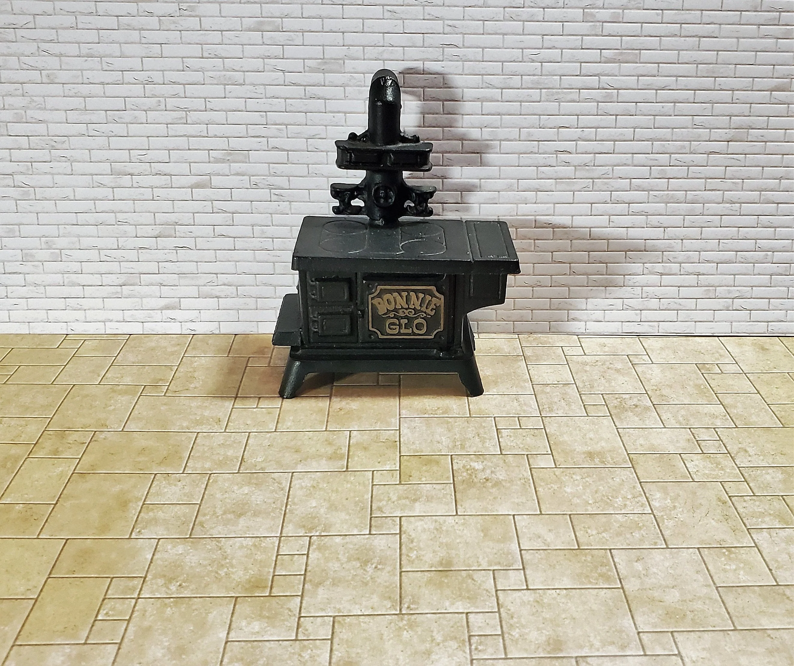 Dollhouse Miniature Limestone Tile Random Squares Embossed Card 1:12 Scale Flooring - Image 3