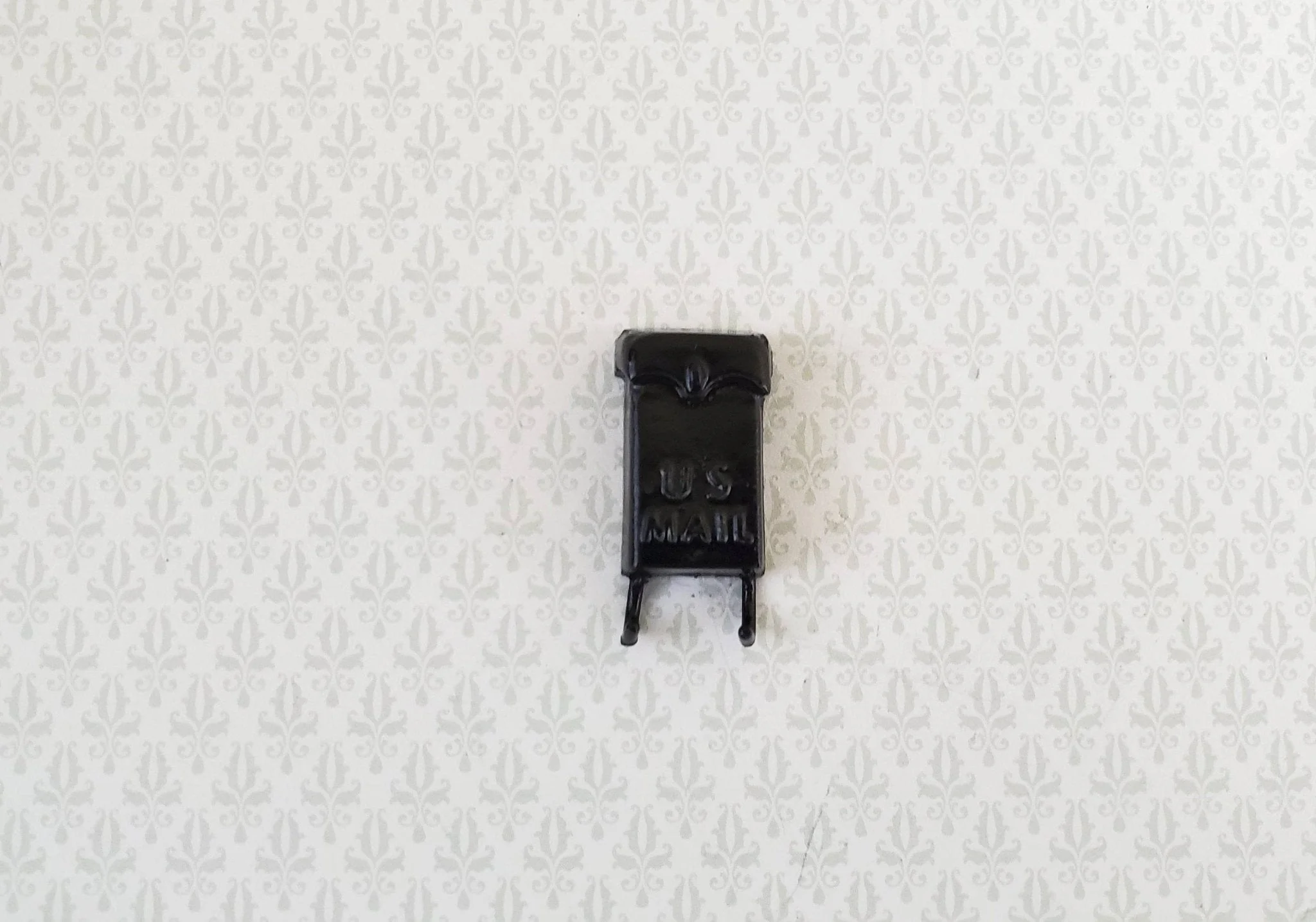 Dollhouse Miniature Mailbox Black with Newspaper Hooks 1:12 Scale Accessory - Image 2
