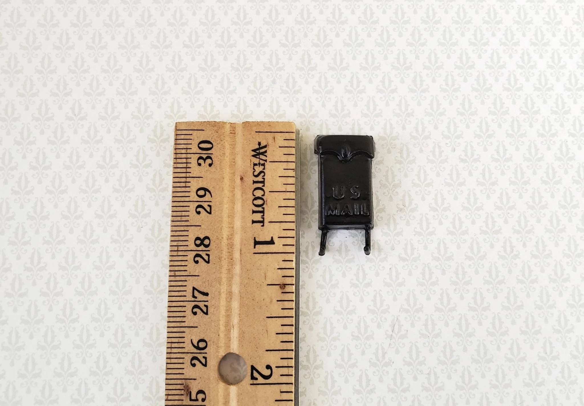 Dollhouse Miniature Mailbox Black with Newspaper Hooks 1:12 Scale Accessory - Image 3