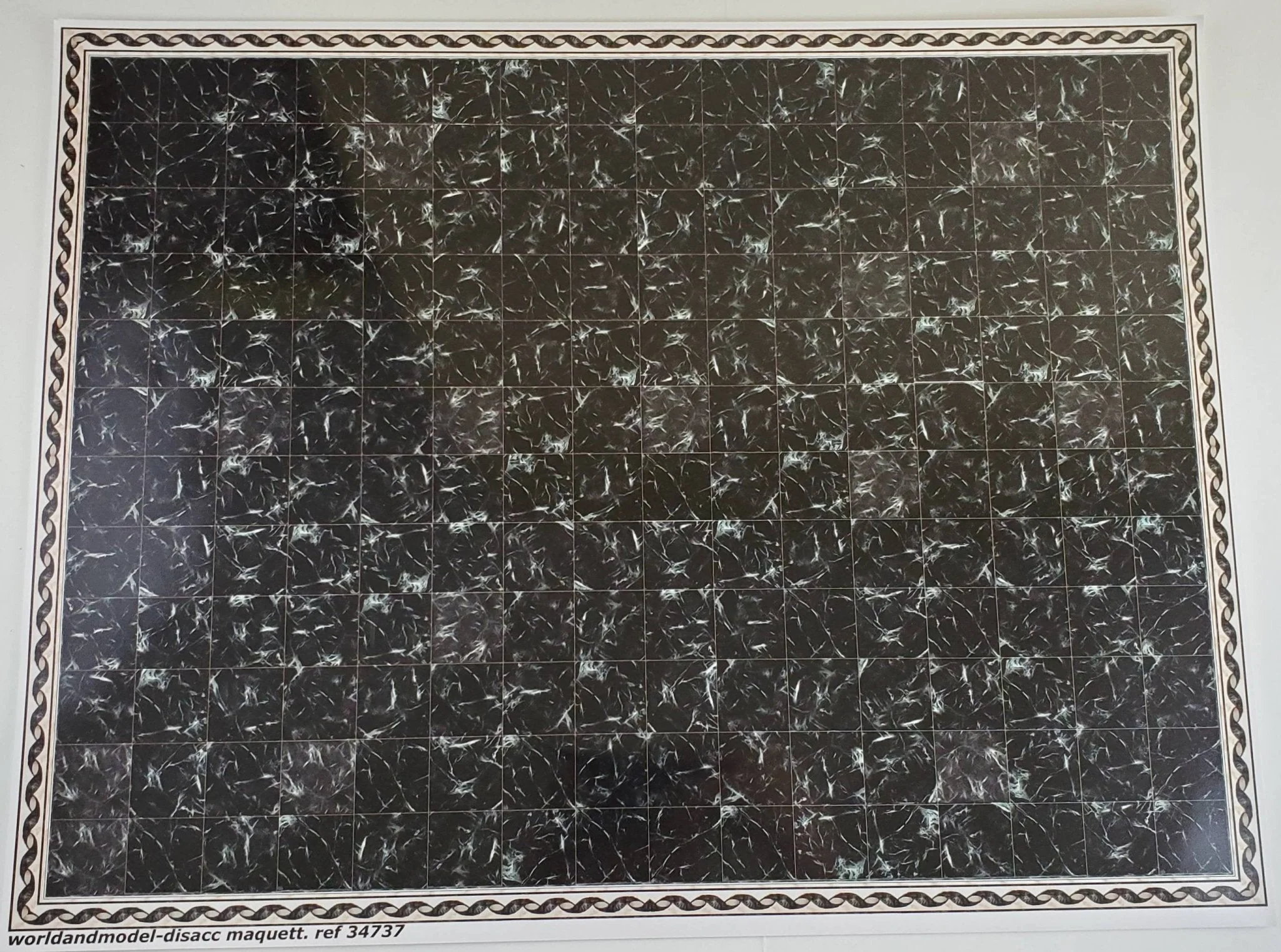 Dollhouse Miniature Marble Tile Flooring Sheet Black with White World Model 34737 1:12 Scale