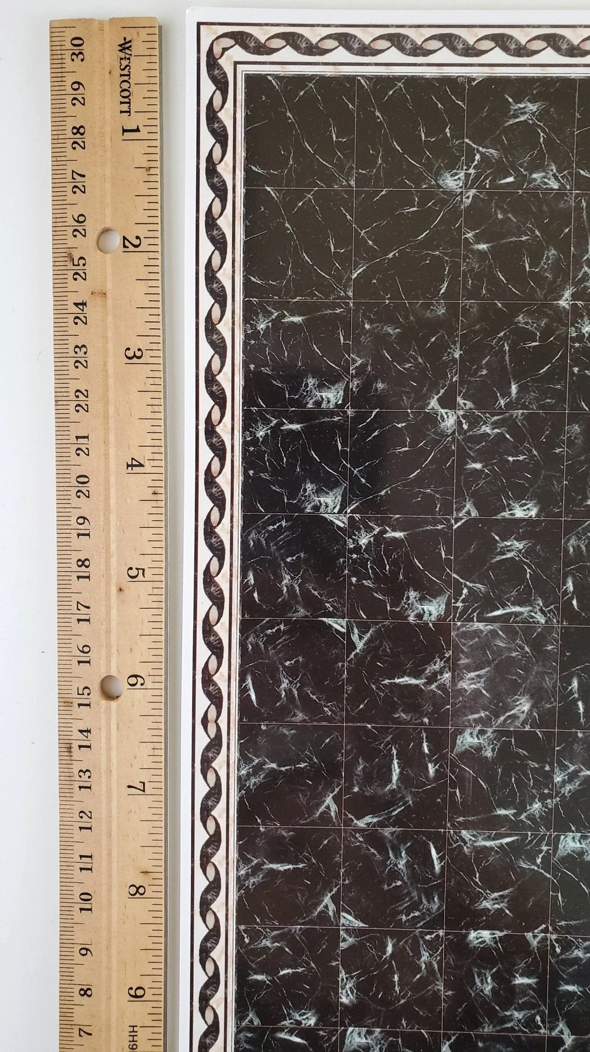Dollhouse Miniature Marble Tile Flooring Sheet Black with White World Model 34737 1:12 Scale - Image 3