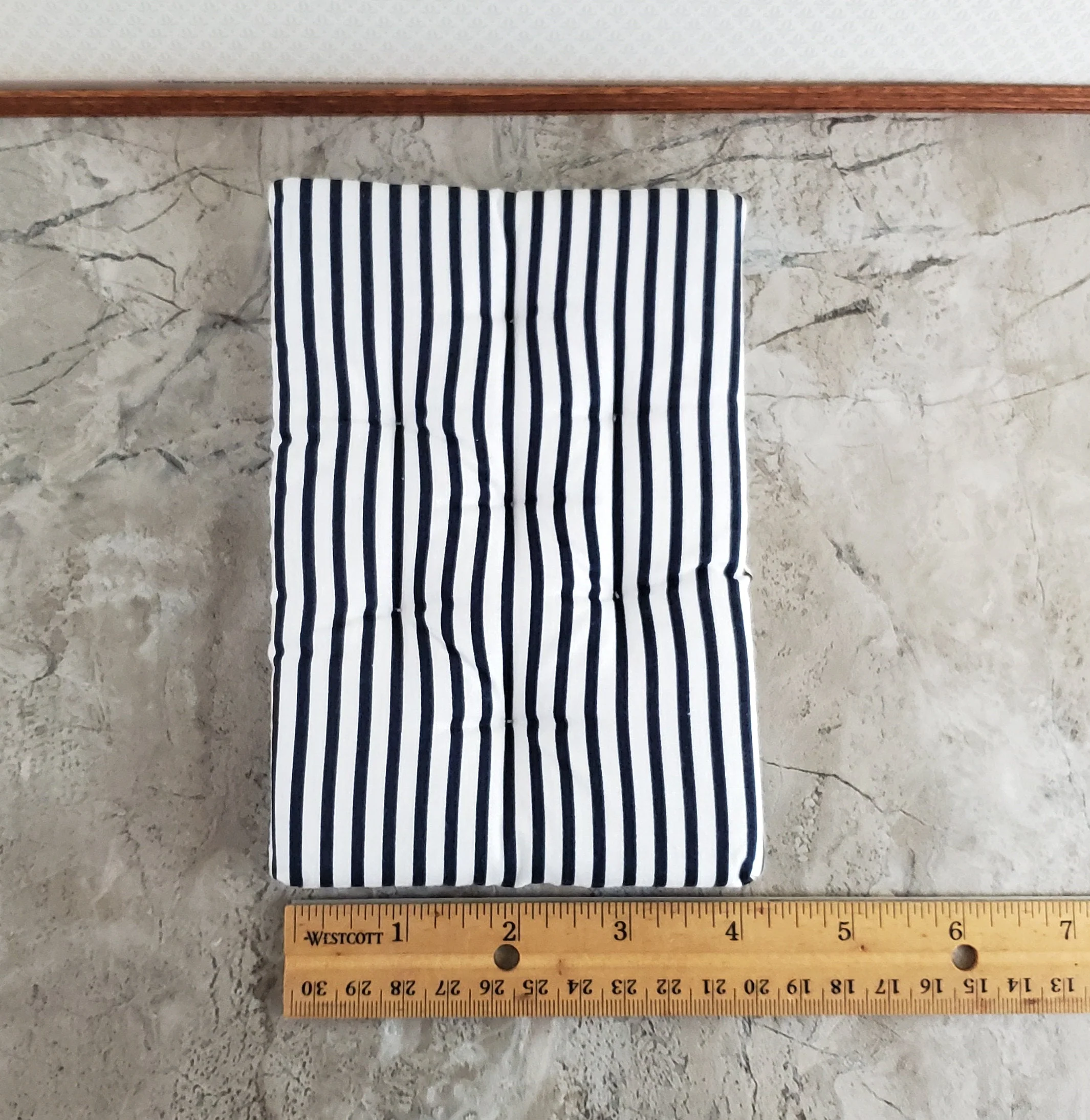 Dollhouse Miniature Mattress Double Size Black & White Striped 1:12 Scale Bedroom - Image 4