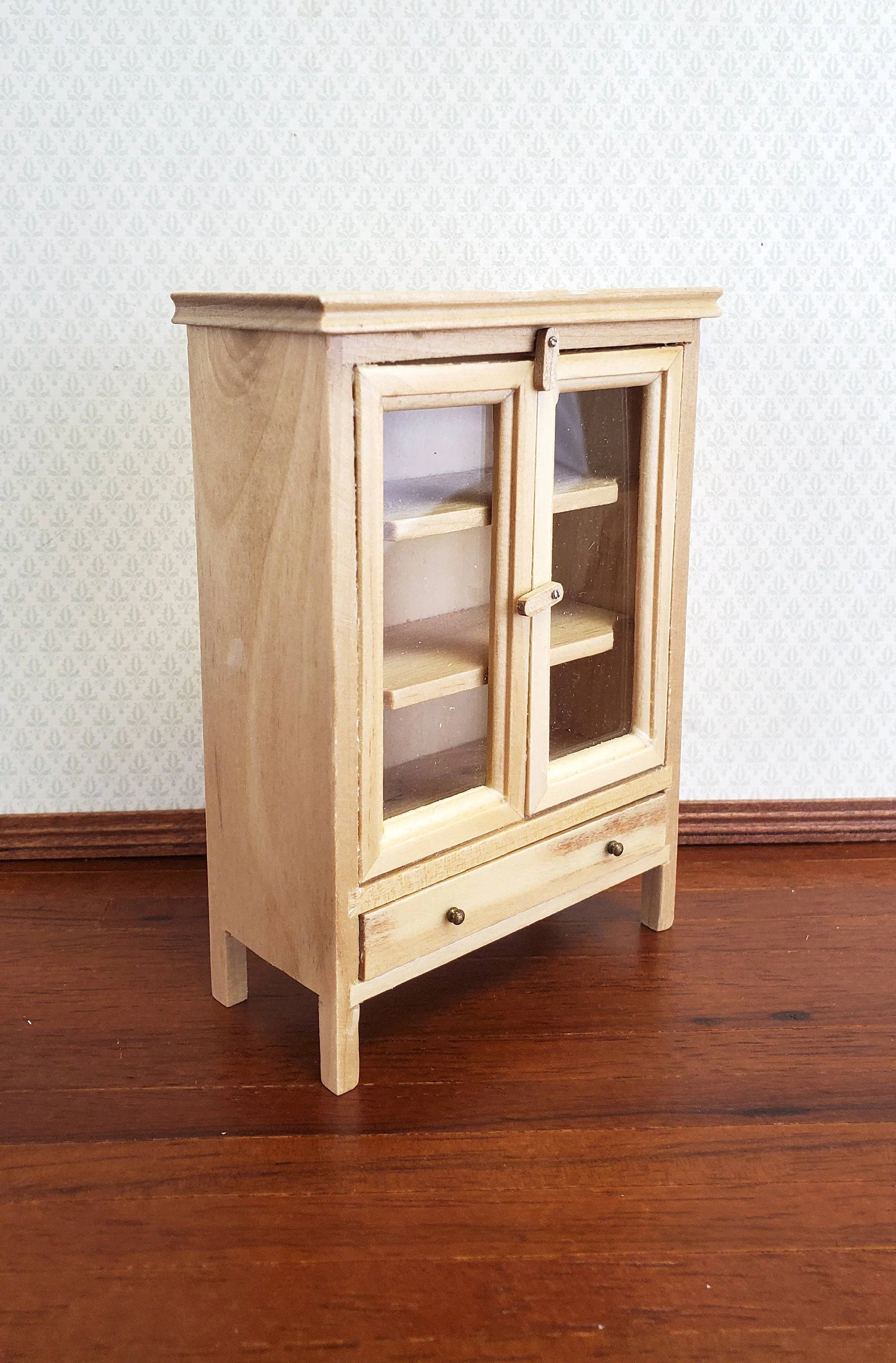 Dollhouse Miniature Meat Safe Fridge Light Oak Finish 1:12 Scale Wood Furniture - Image 2