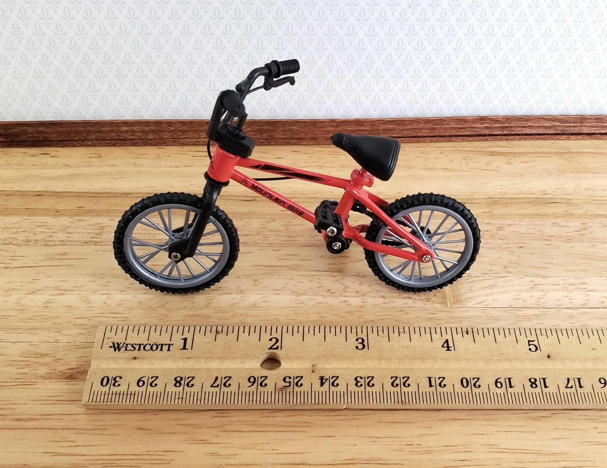 Dollhouse Miniature Mountain Bike Bicycle Red & Black 1:12 Scale Moveable - Image 4