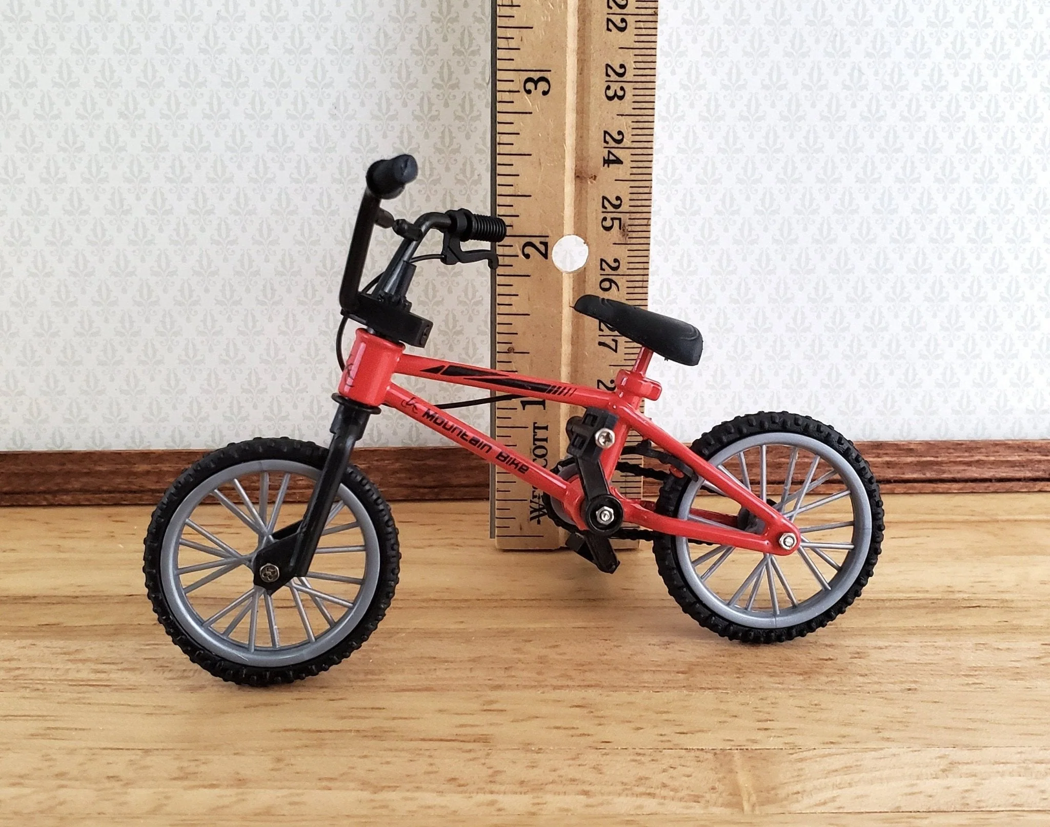 Dollhouse Miniature Mountain Bike Bicycle Red & Black 1:12 Scale Moveable - Image 5